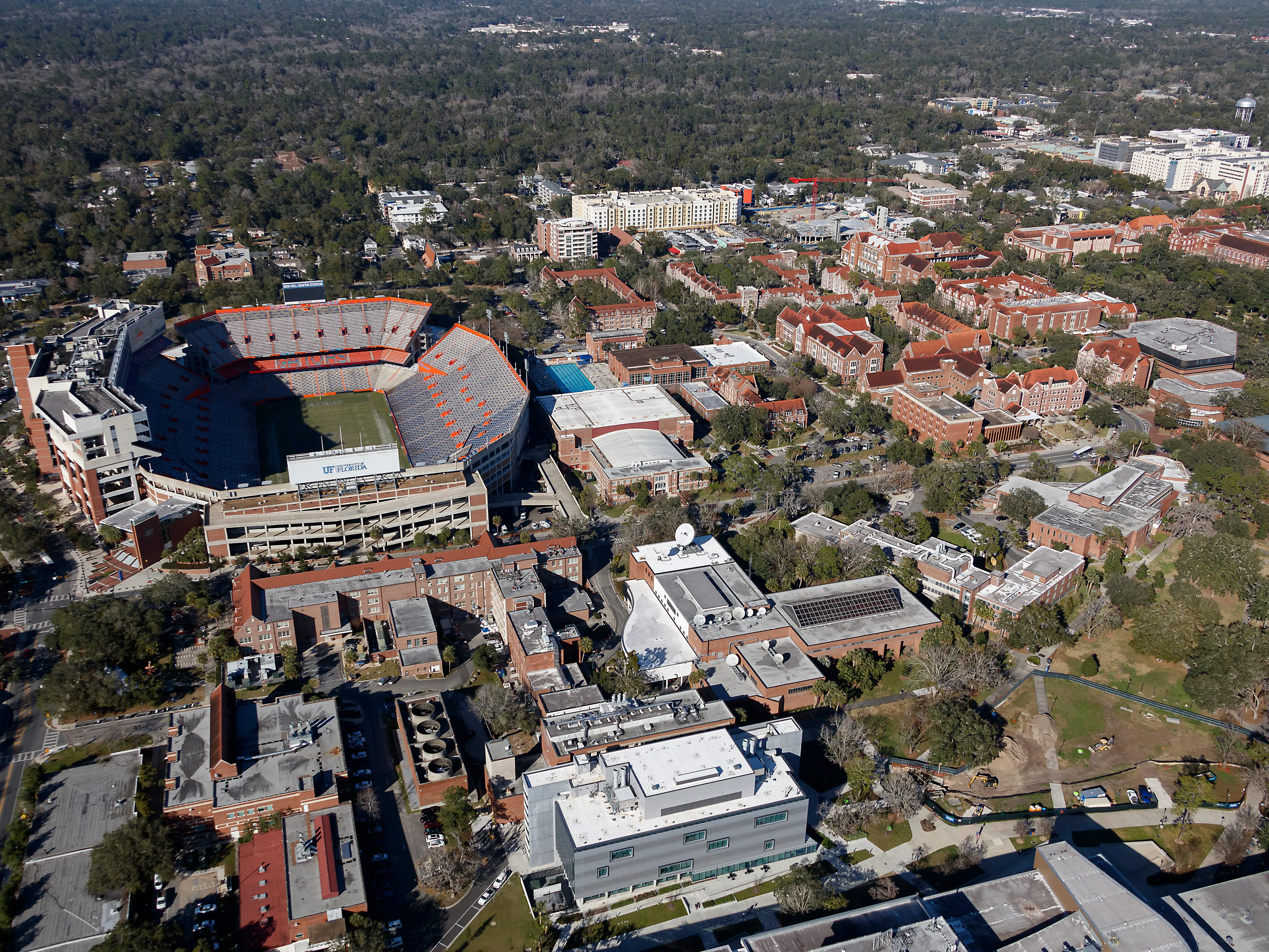 Aerial view of the unversity of Florida campass in Gainesville Florida photograph taken Feb 2021