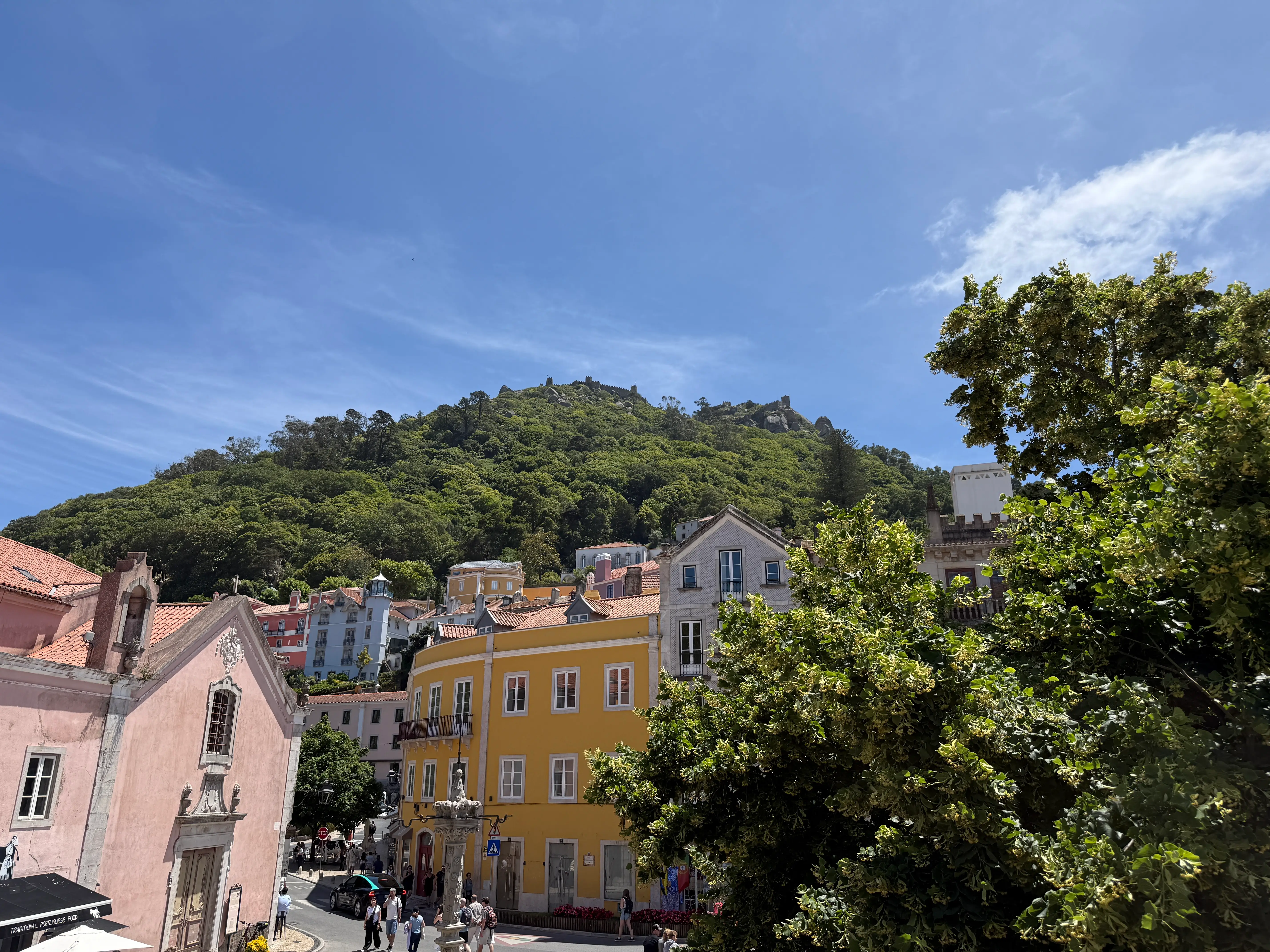 View of colorful buildings in Sintra