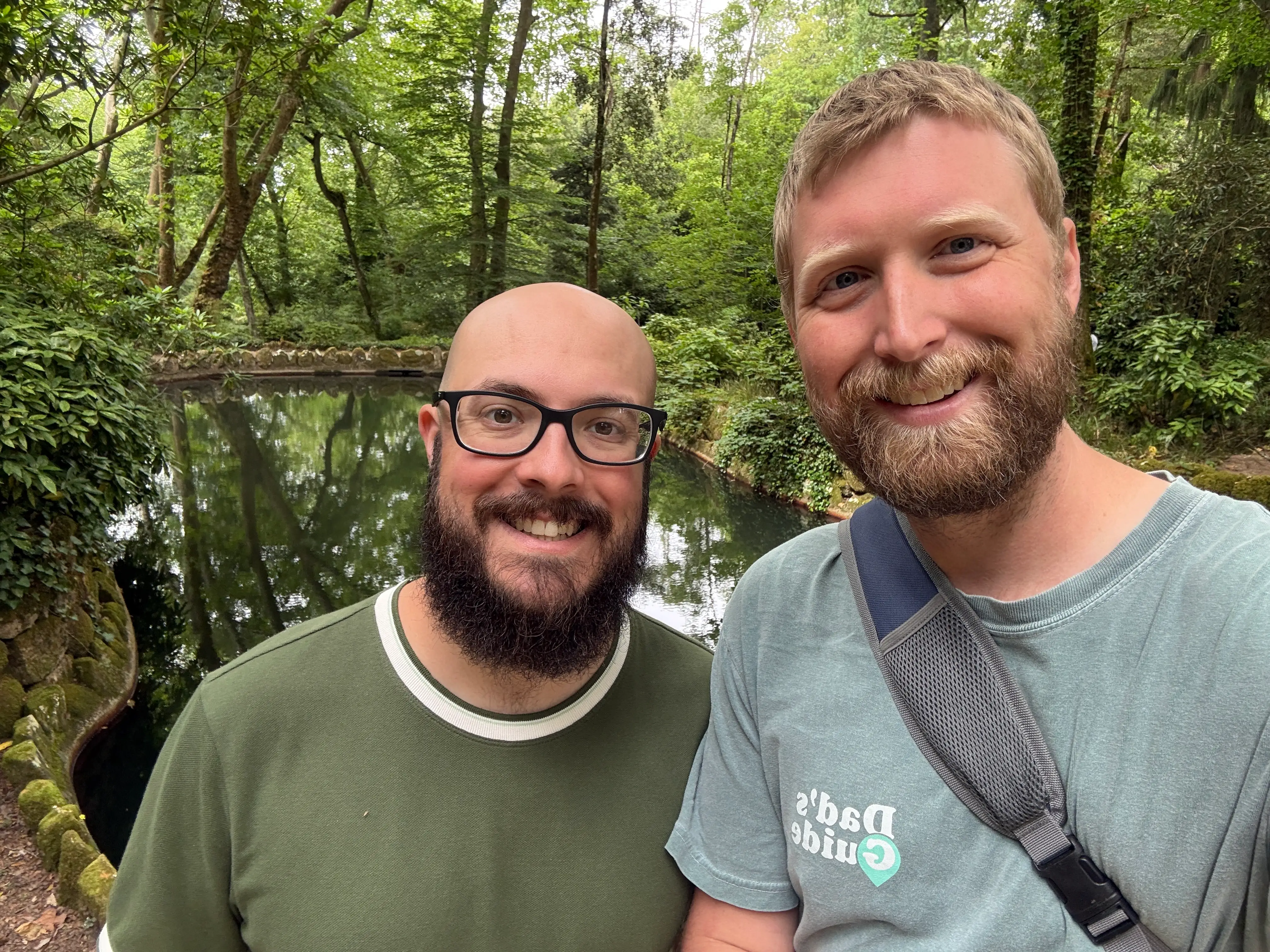 Two men smiling at Valley of Lakes