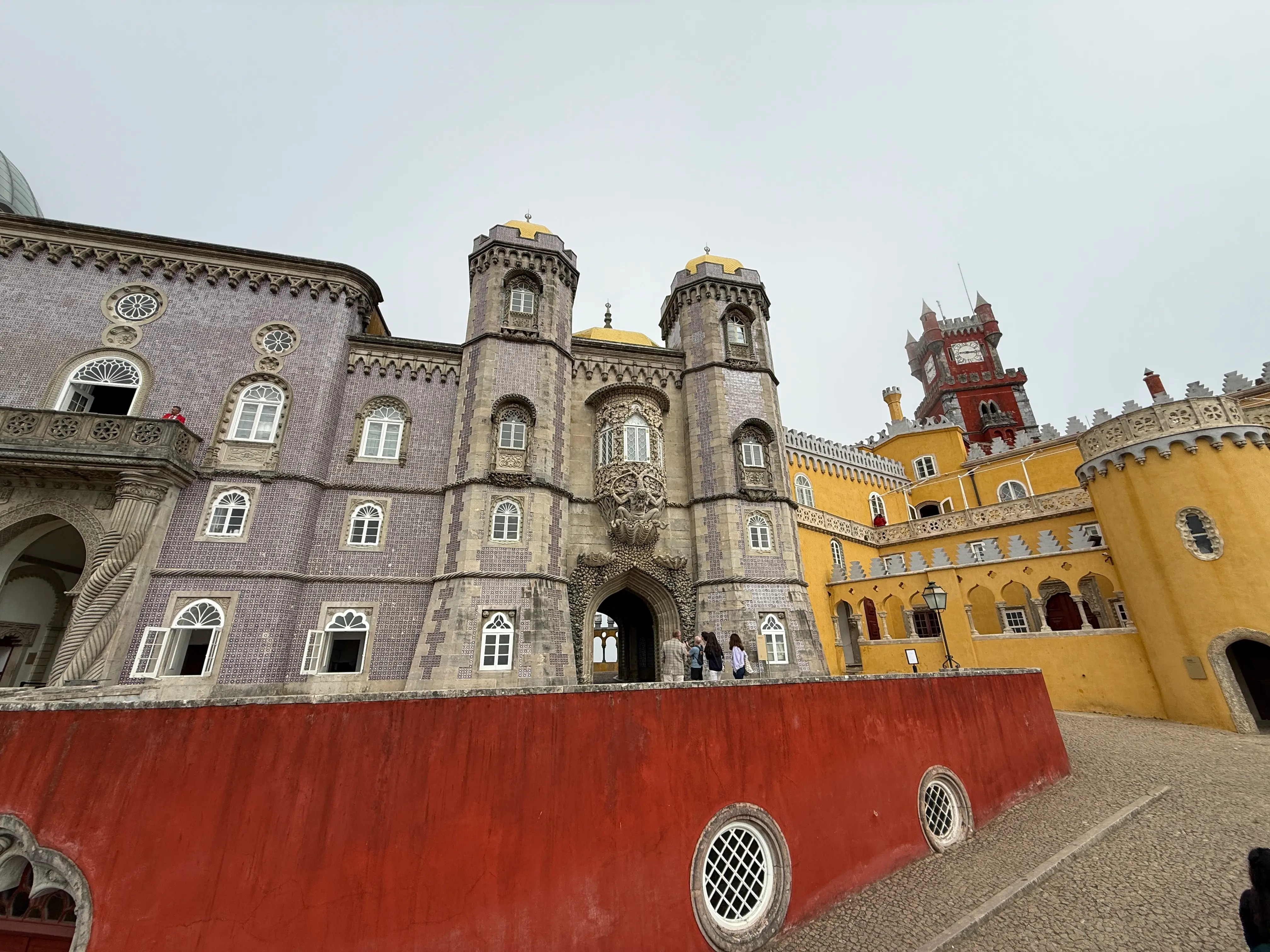 Pena Palace exterior with yellow walls, red walls