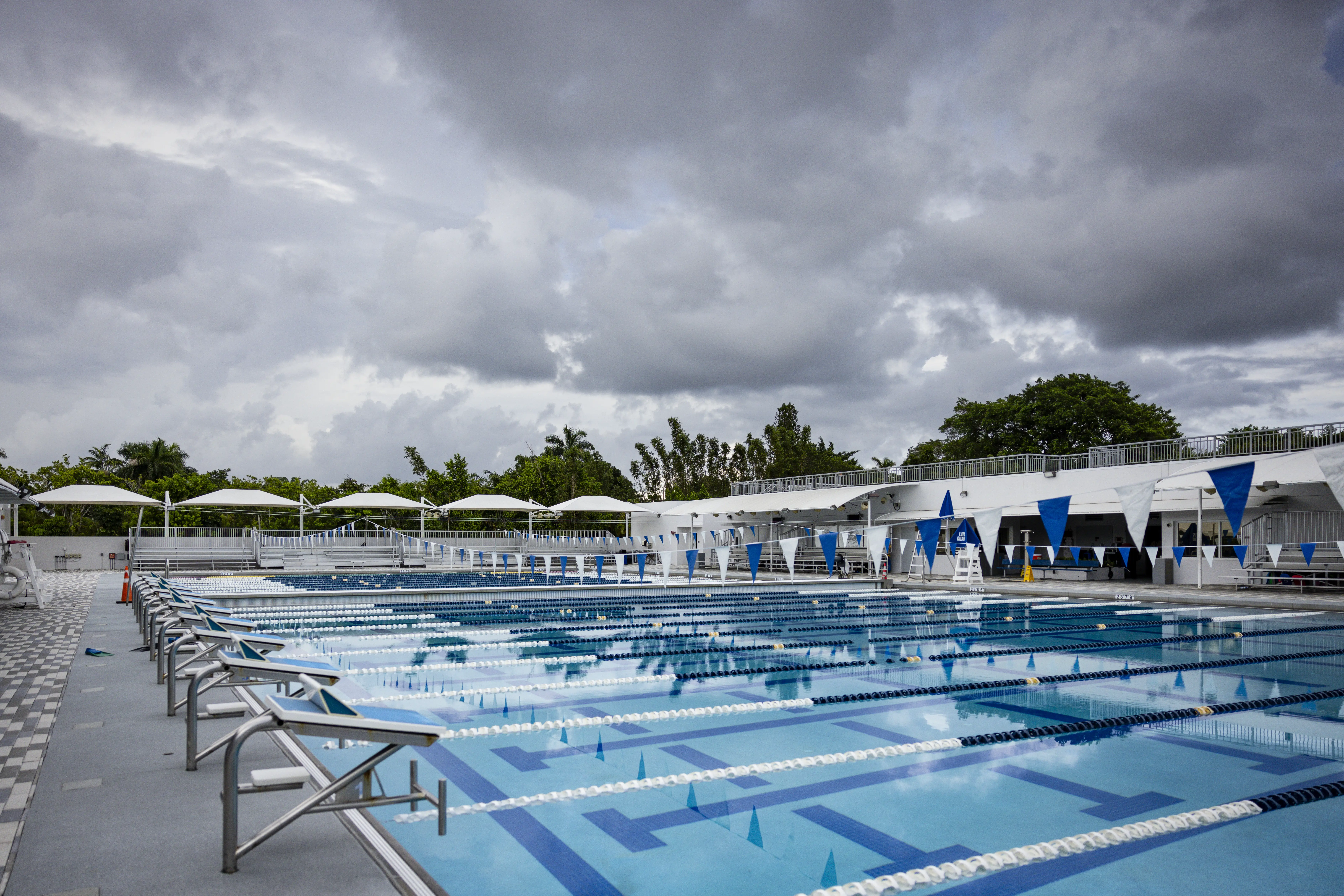 The swimming pool at Gulliver Prep school in Miami, Florida,.