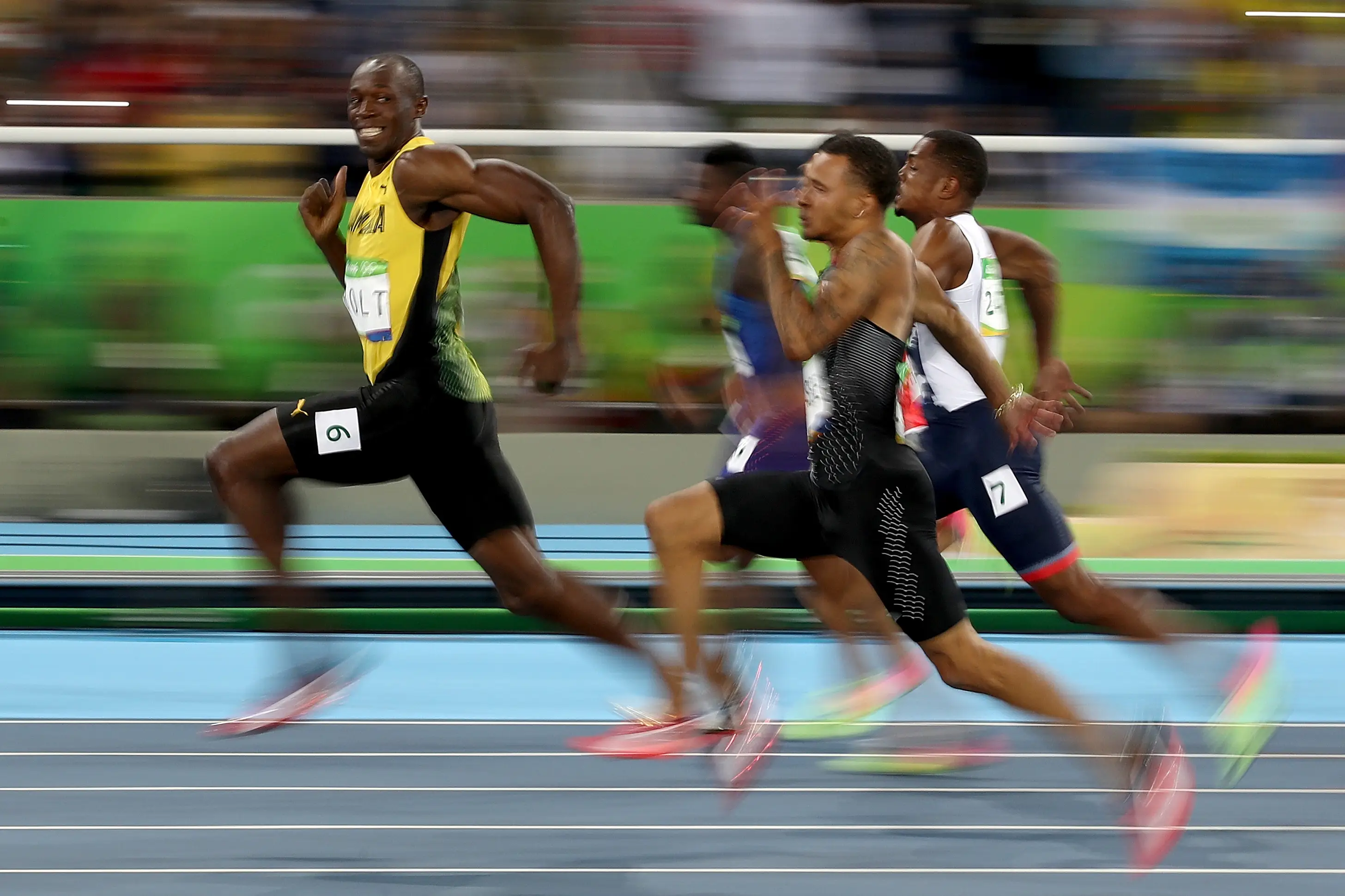 Usain Bolt wins 100m sprint.