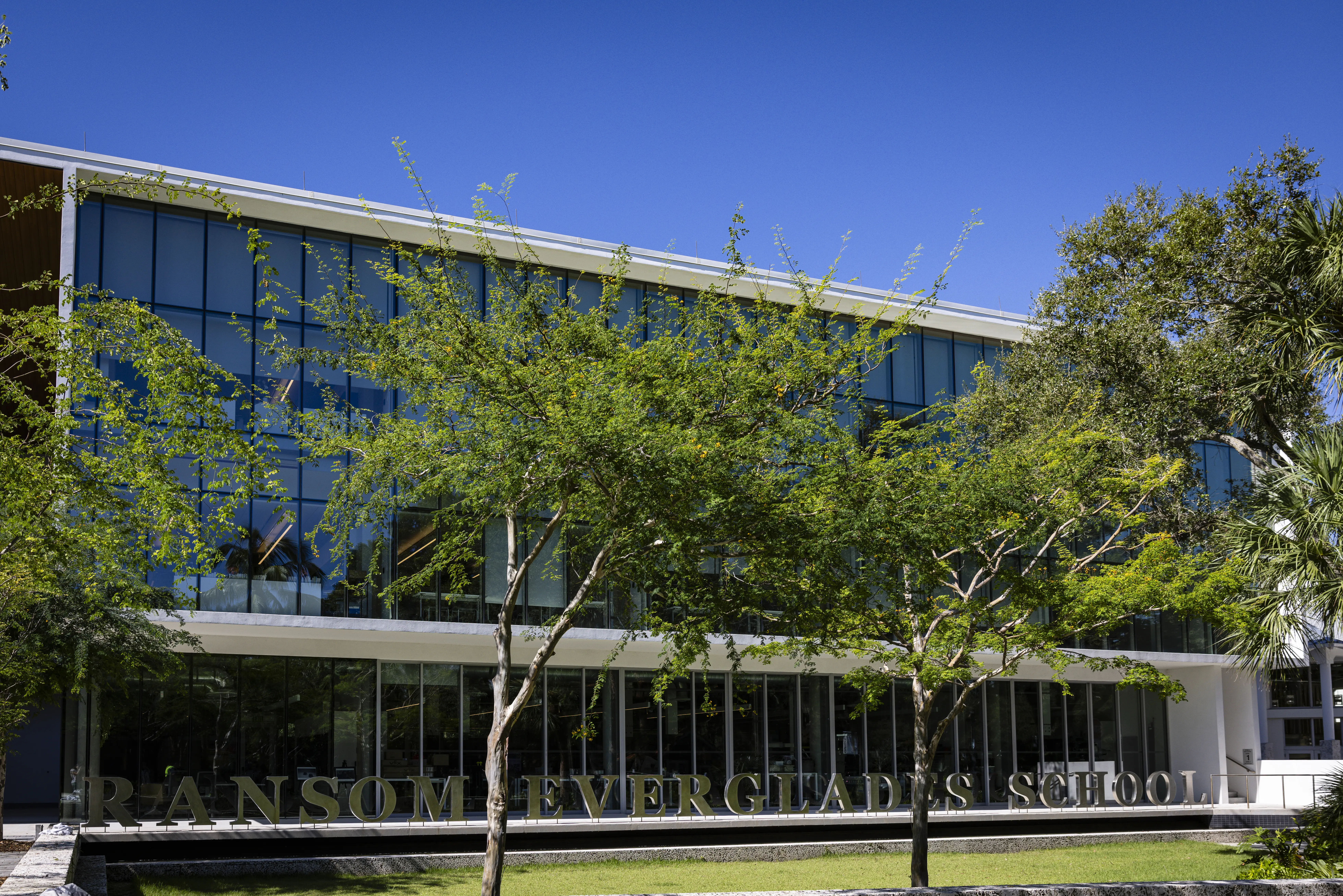 Glass building with 