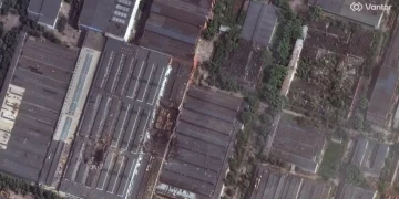Satellite images show damage at a space center supporting Russia’s Starlink rival after a Ukrainian missile strike