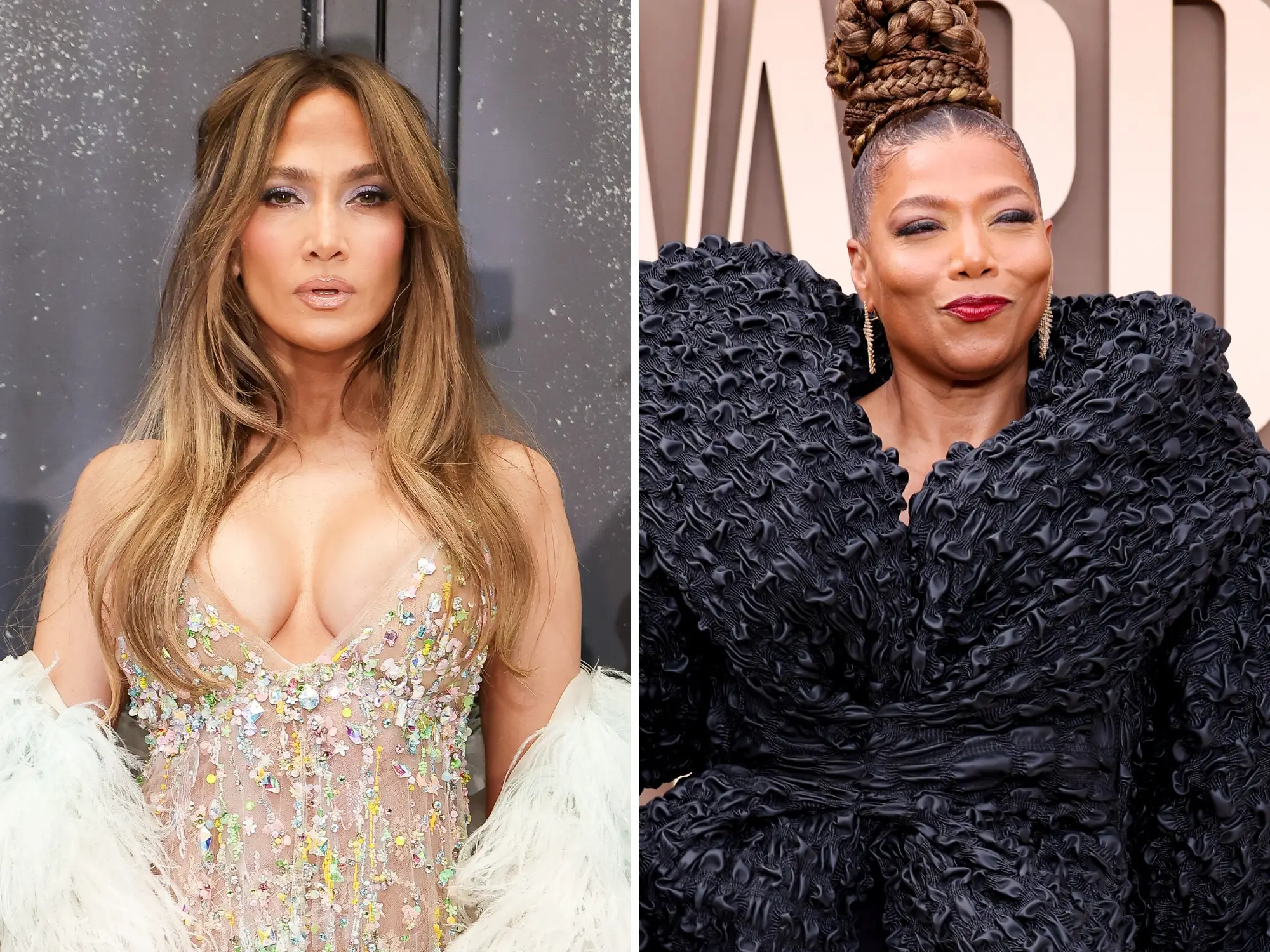 Split image of Jennifer Lopez and Queen Latifah