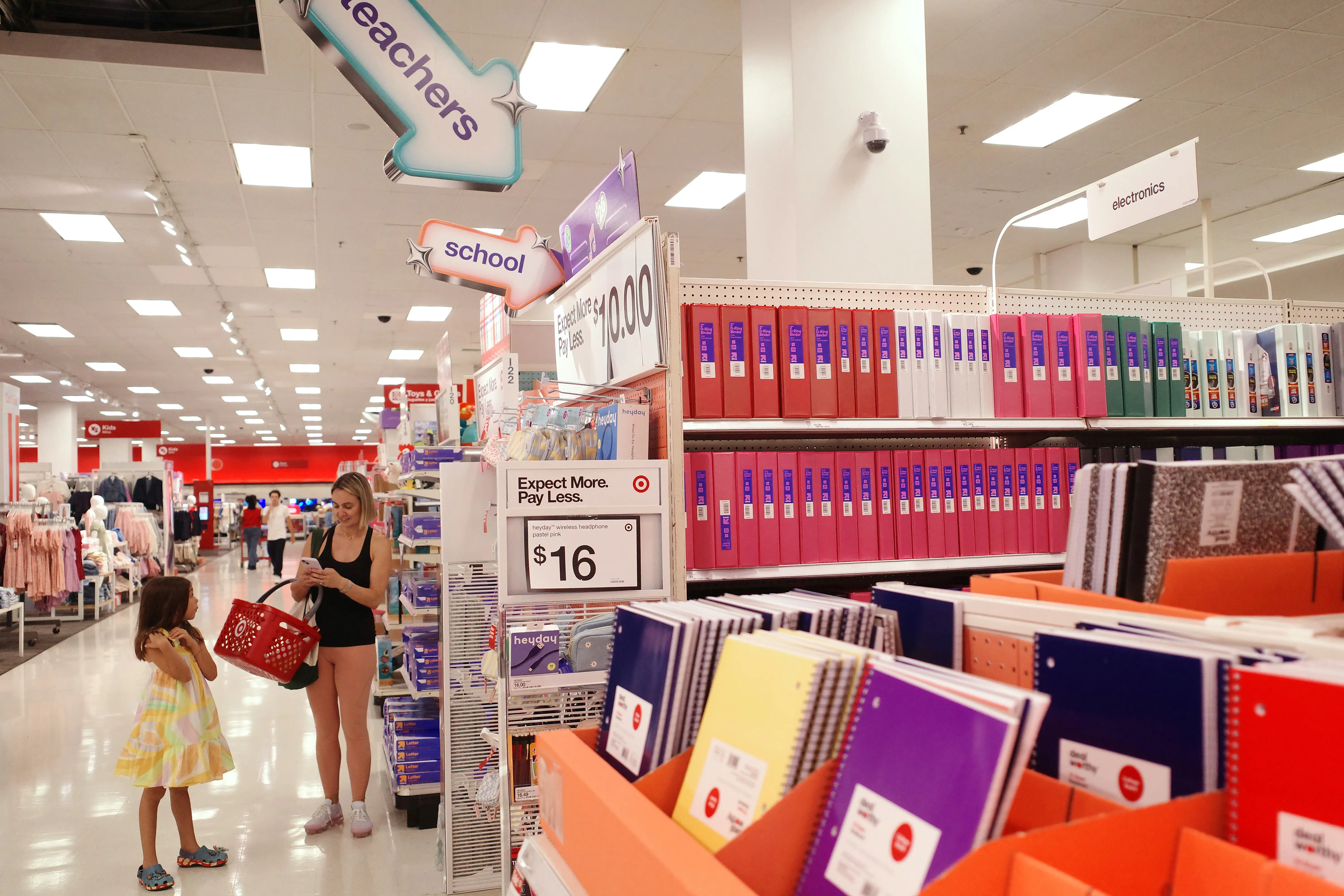 School supplies are displayed at a Target store on August 13, 2026 in Downtown Brooklyn in New York City.