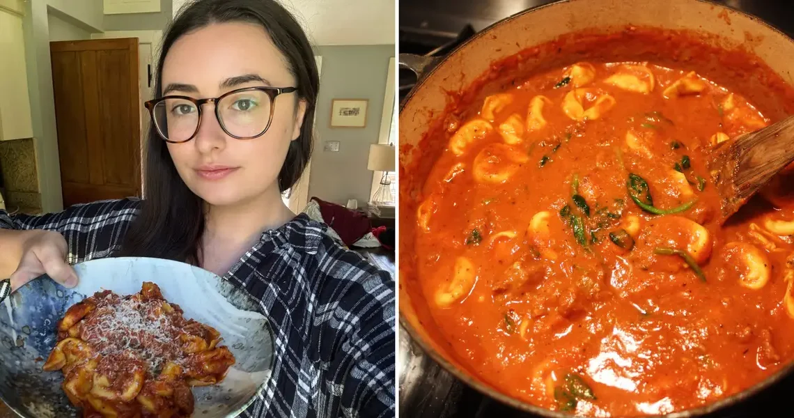 I made the easy sausage and tortellini soup I’ve been seeing online. It’s perfect for busy weeknights.