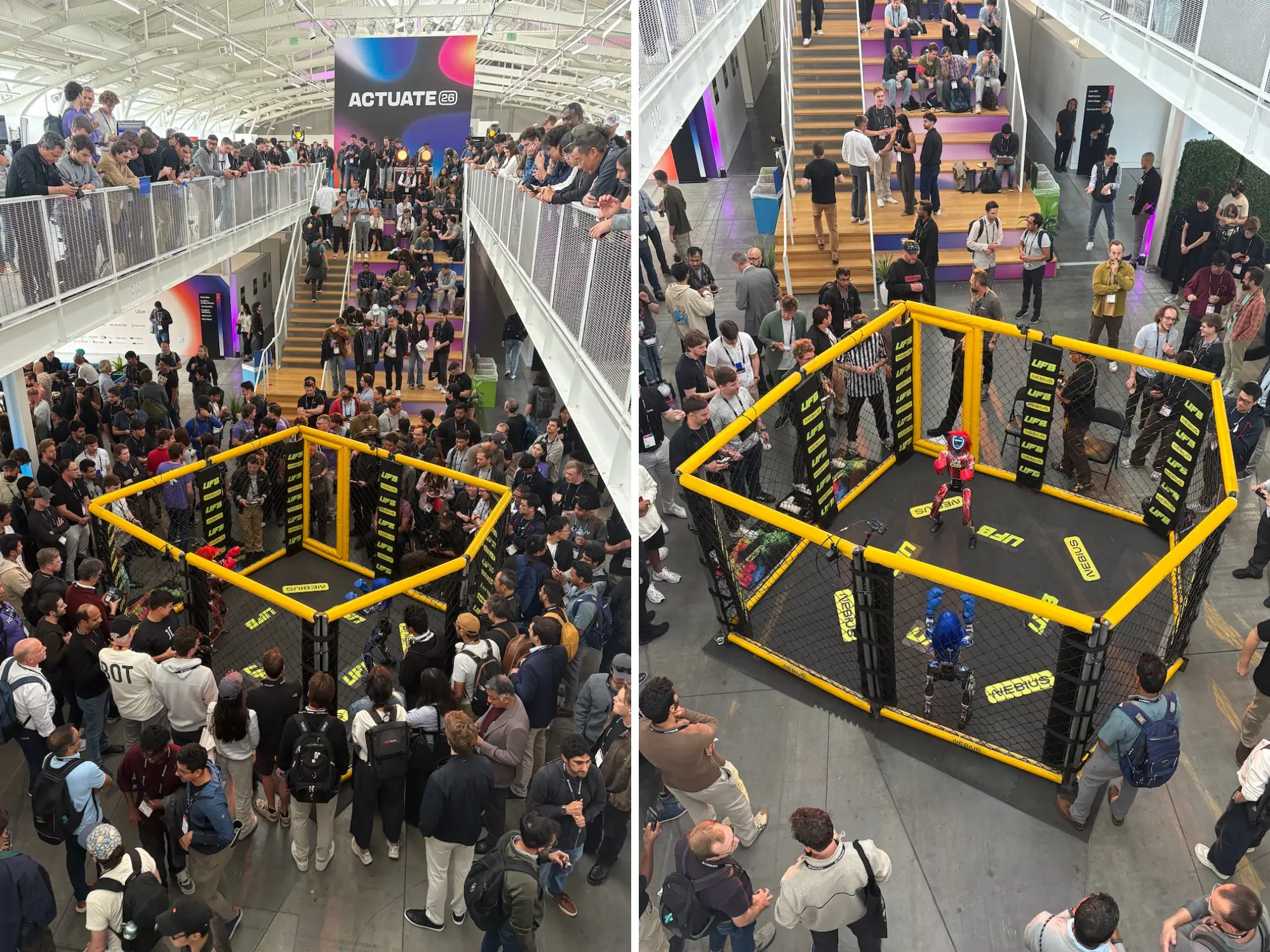 A robot fight at the Actuate Conference