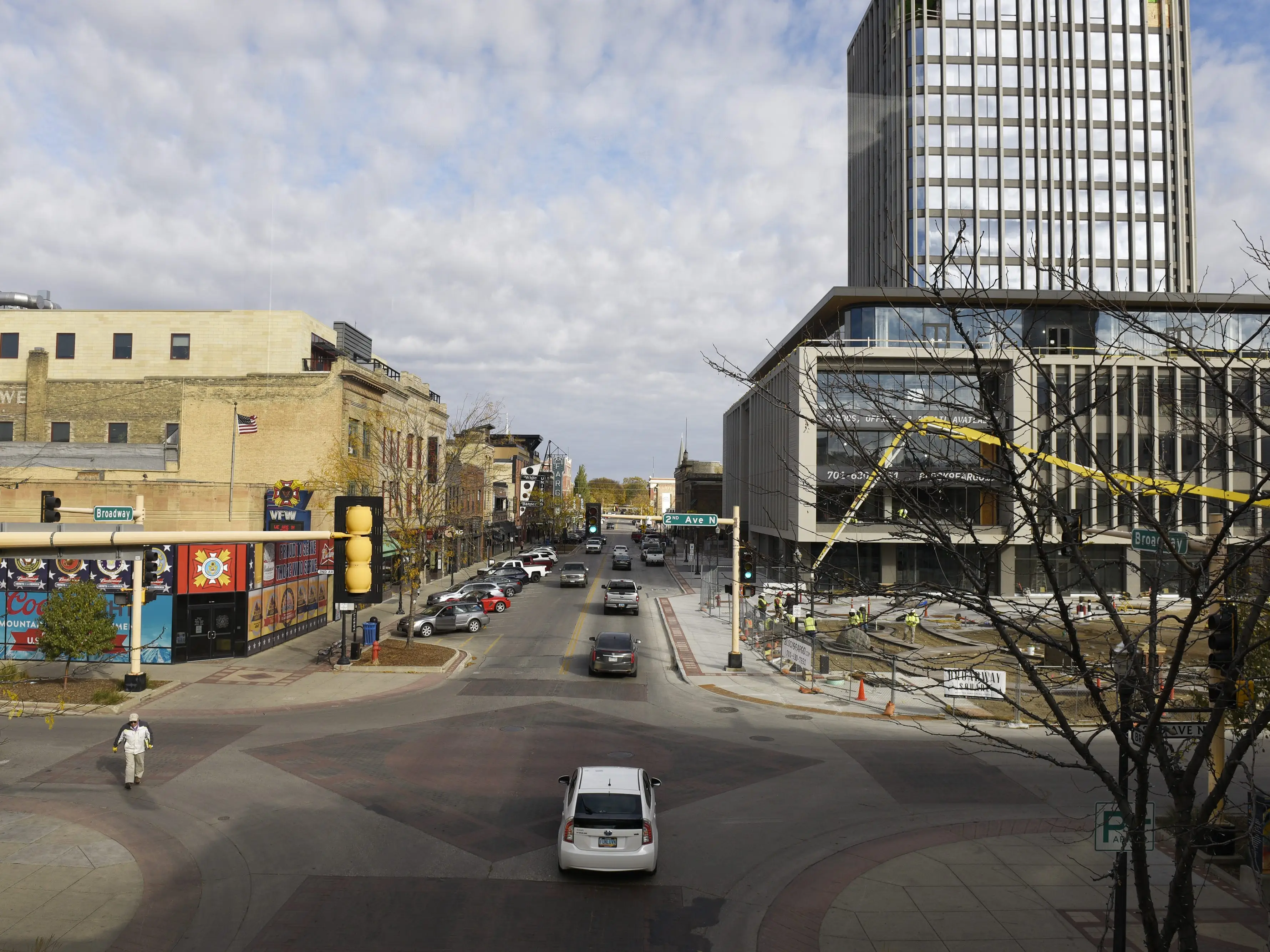 A downtown area of a city.