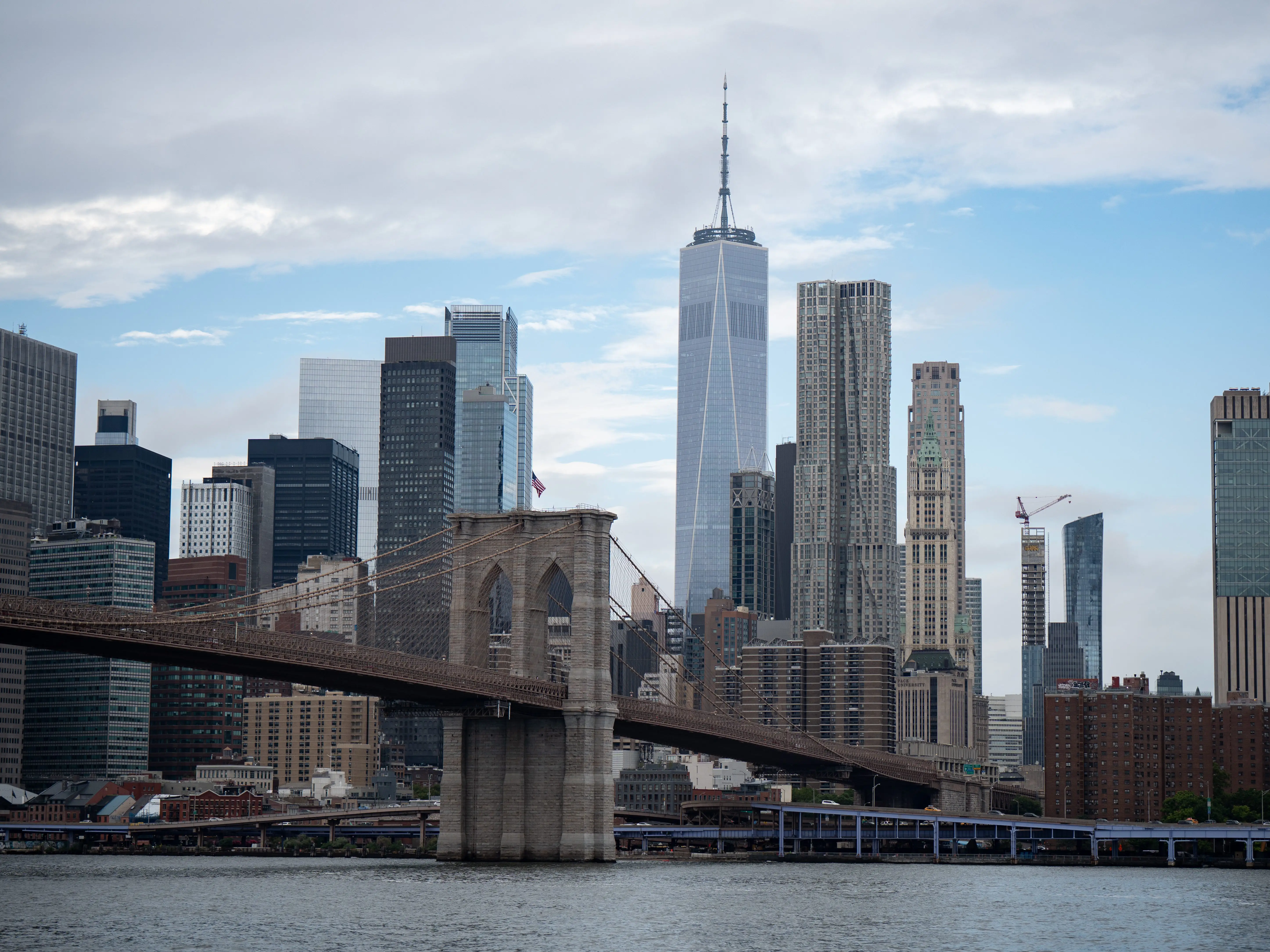 A view of New York City's Brooklyn Bridge.