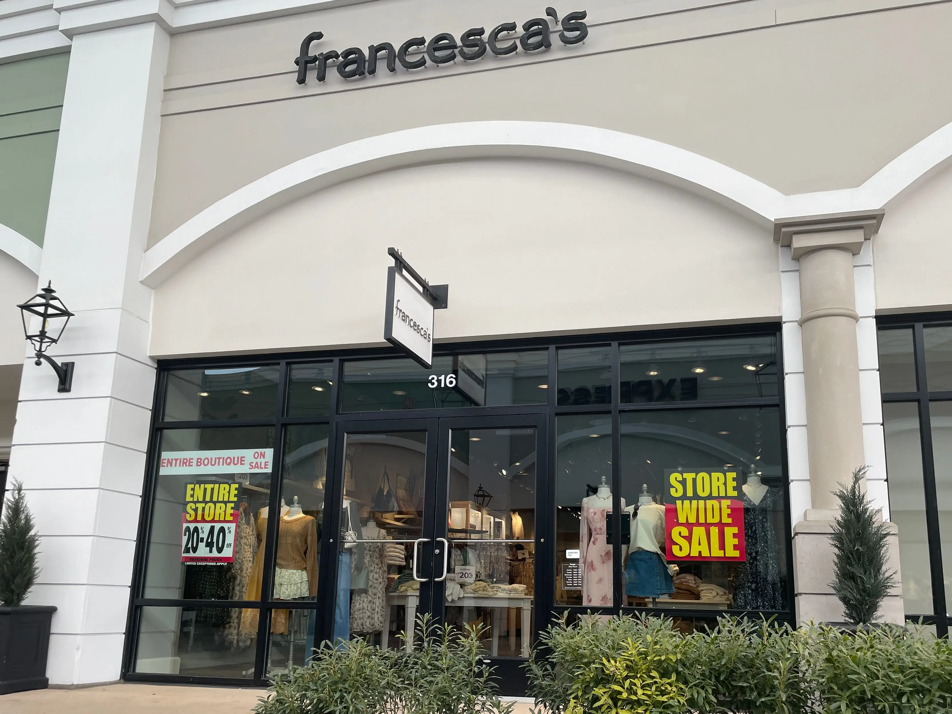 Francesca's clothing store located at Tanger Outlets in Deer Park, New York.