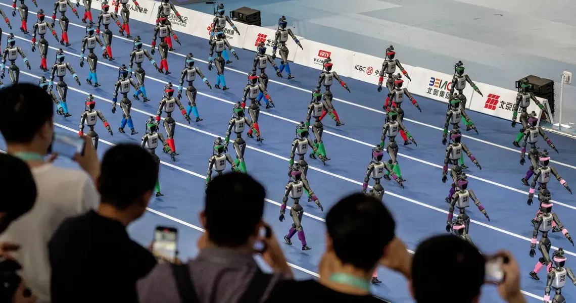At China’s robot Olympics, the finish line comes with a padded wall and a stretcher