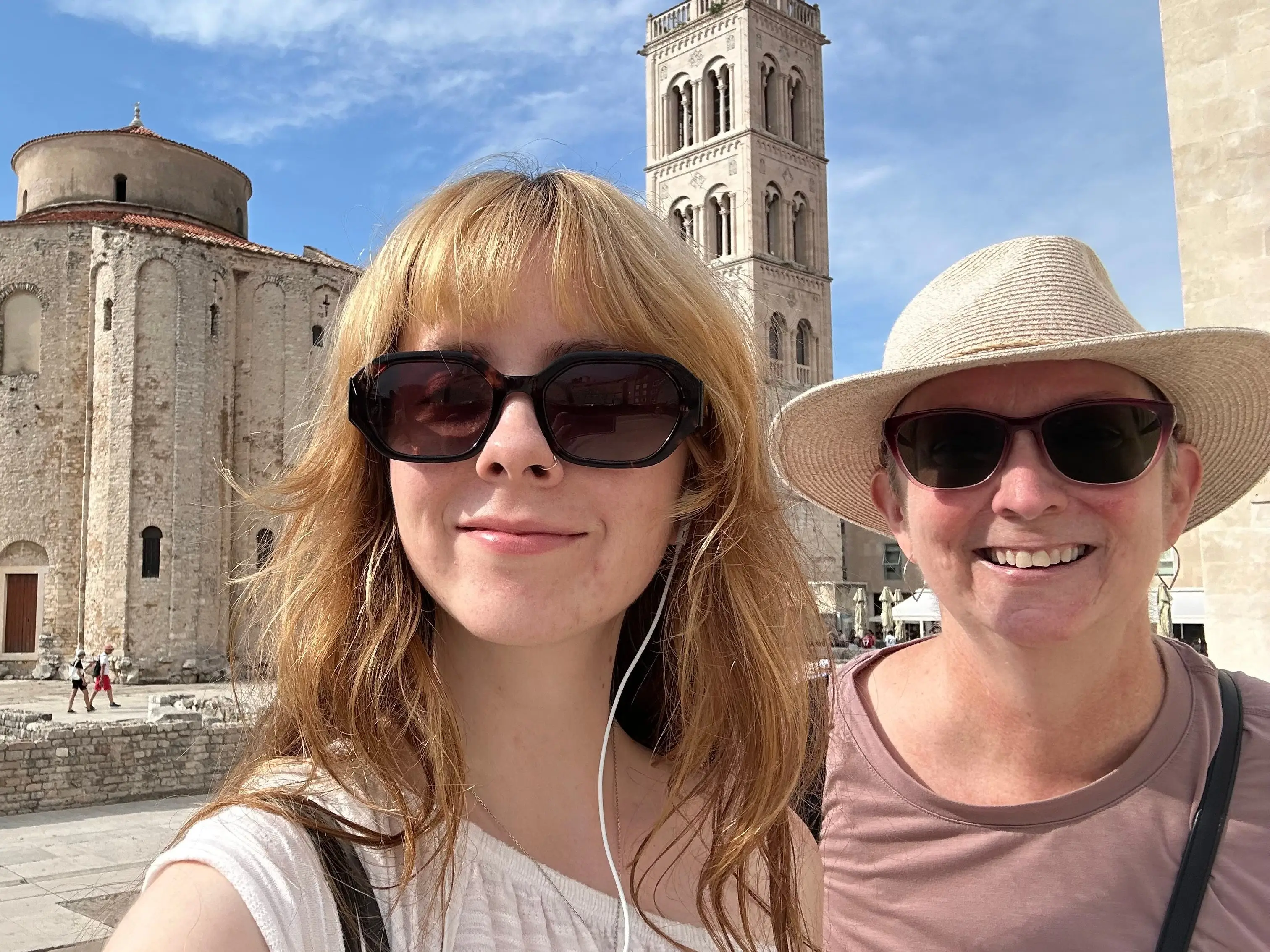 The author and her daughter pose on a recent trip to Europe.