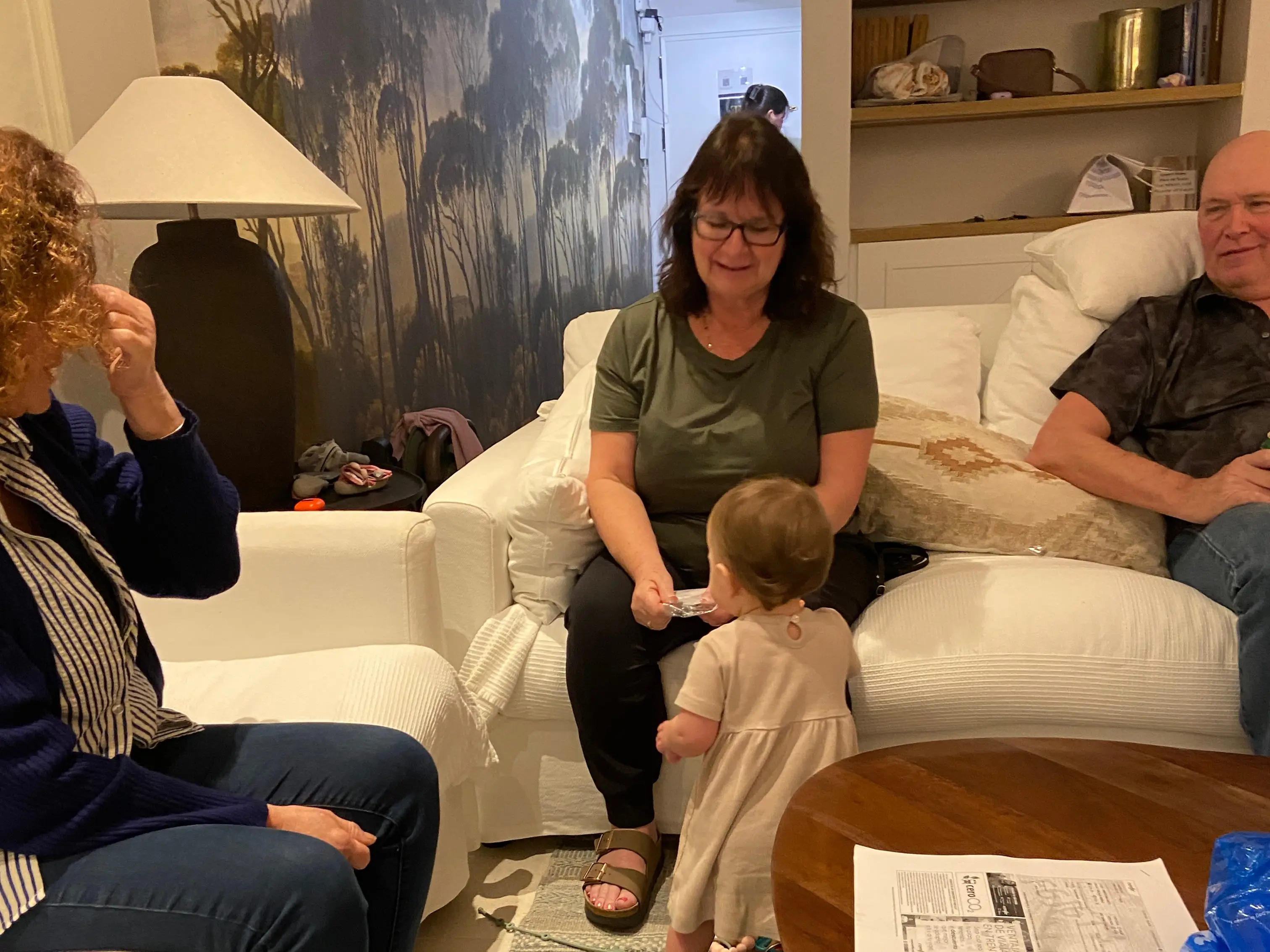 the author's family at their Airbnb in Spain