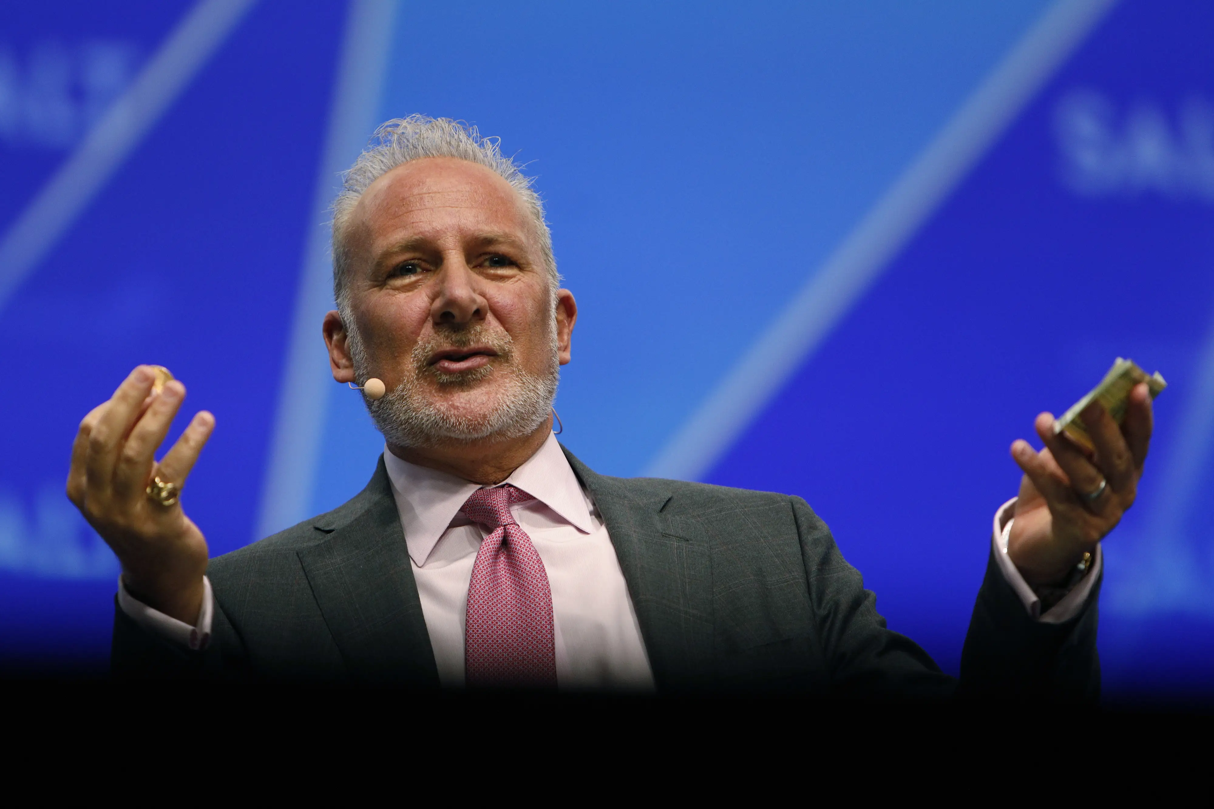 Peter Schiff speaks onstage.