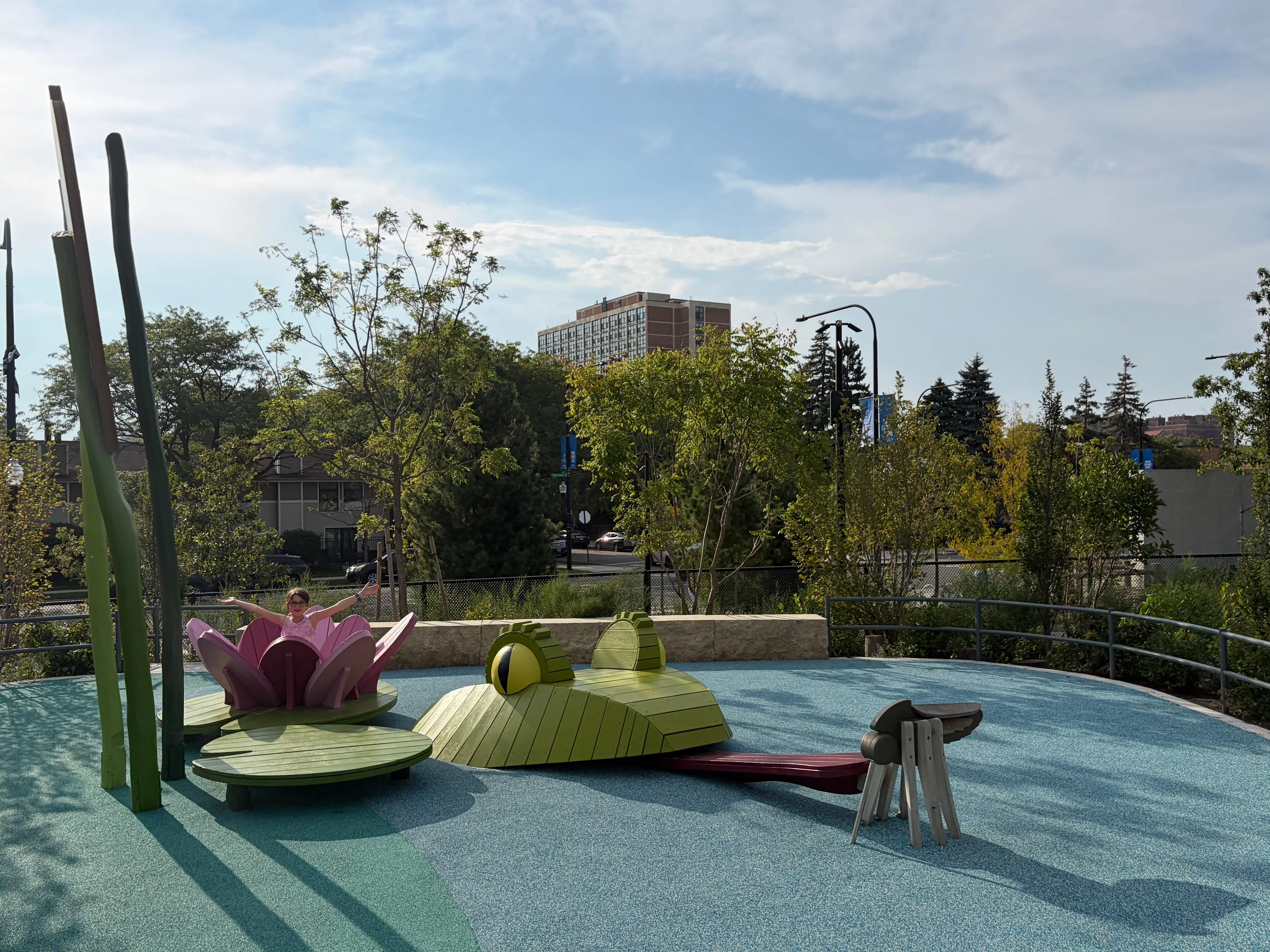 A cute play structure within the playground at the Obama Presidential Library campus in Chicago.