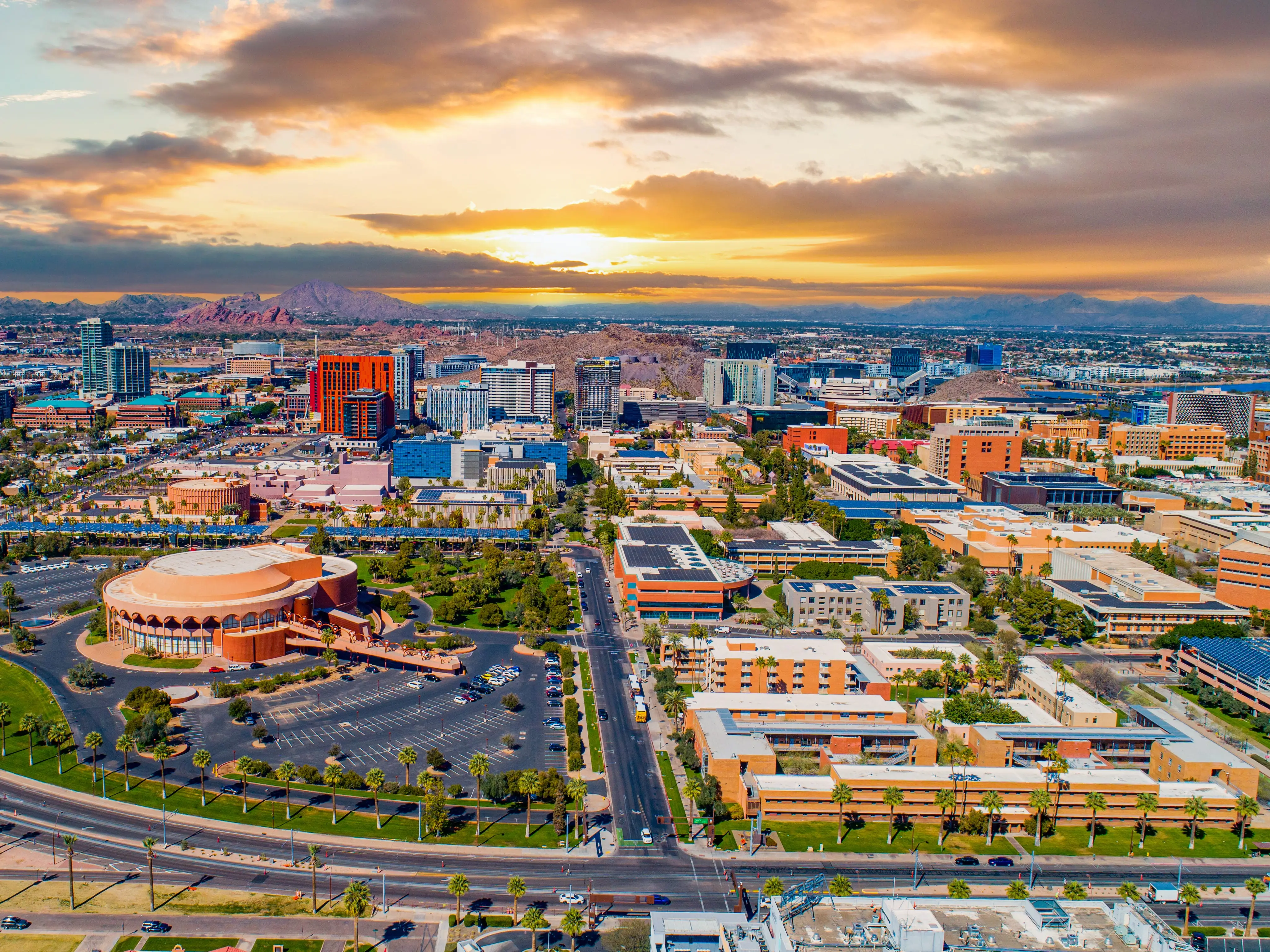 Tempe, Arizona, USA Drone Skyline Aerial Panorama