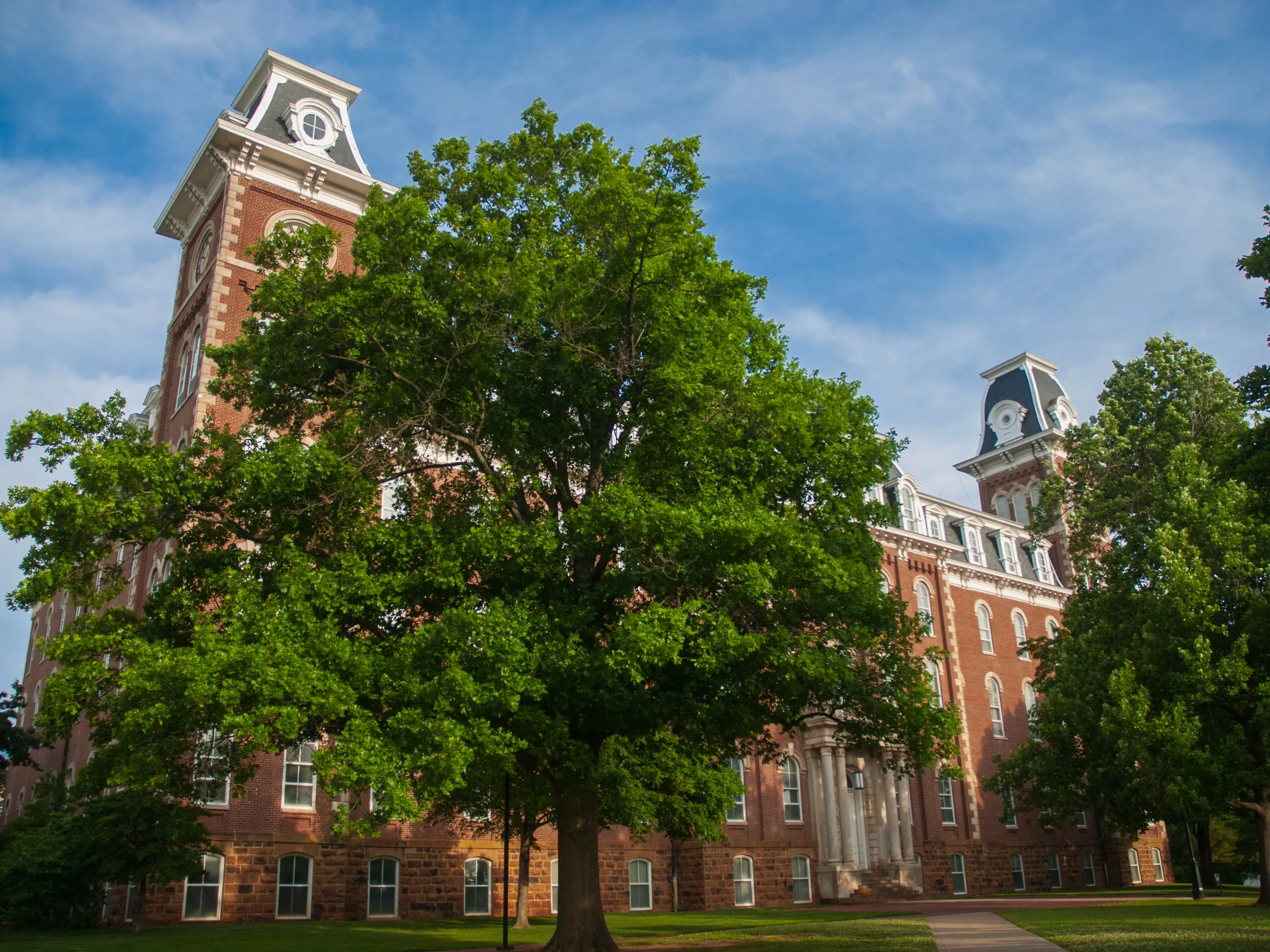 Old Main, a landmark and symbol of the University of Arkansas Campus in Fayetteville, Arkansas.