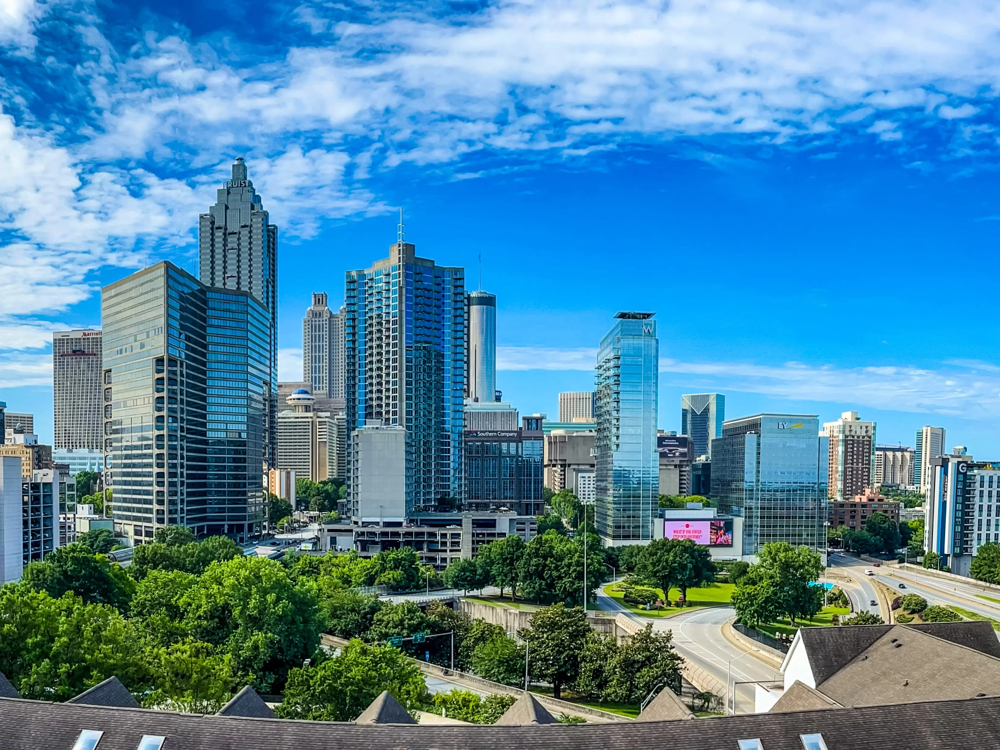Panoramic Photo of The Downtown Atlanta Skyline