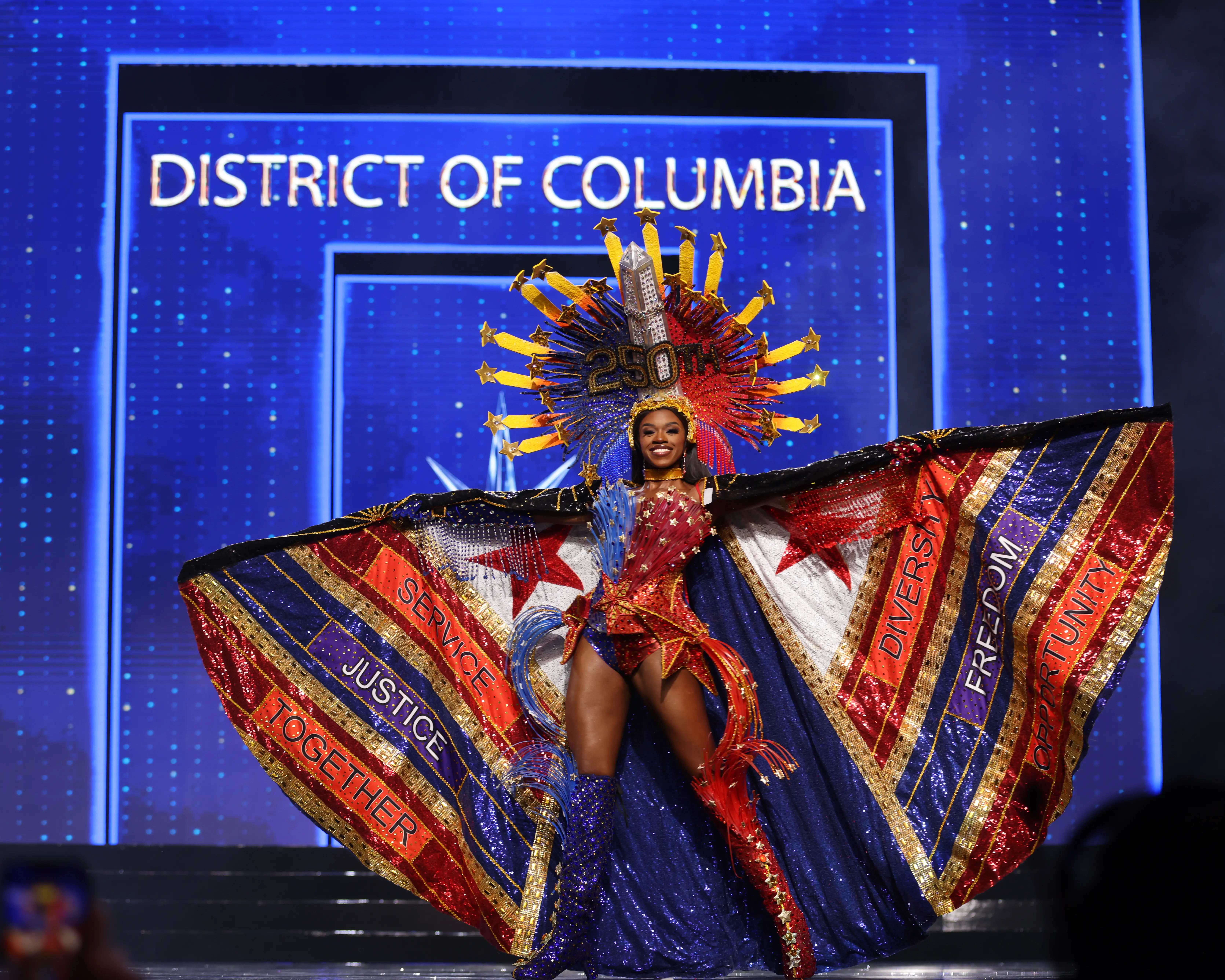 Miss District of Columbia Kennedy Lucas in the 2026 Miss USA costume contest.
