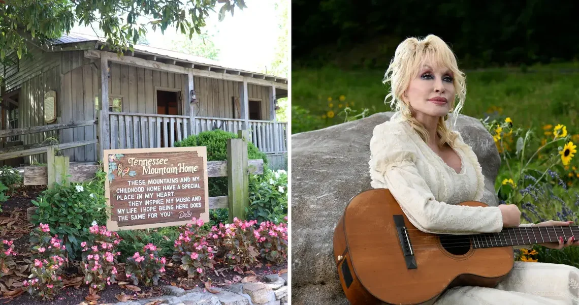 See inside Dolly Parton’s childhood home, a 2-room log cabin where she lived with her 11 siblings