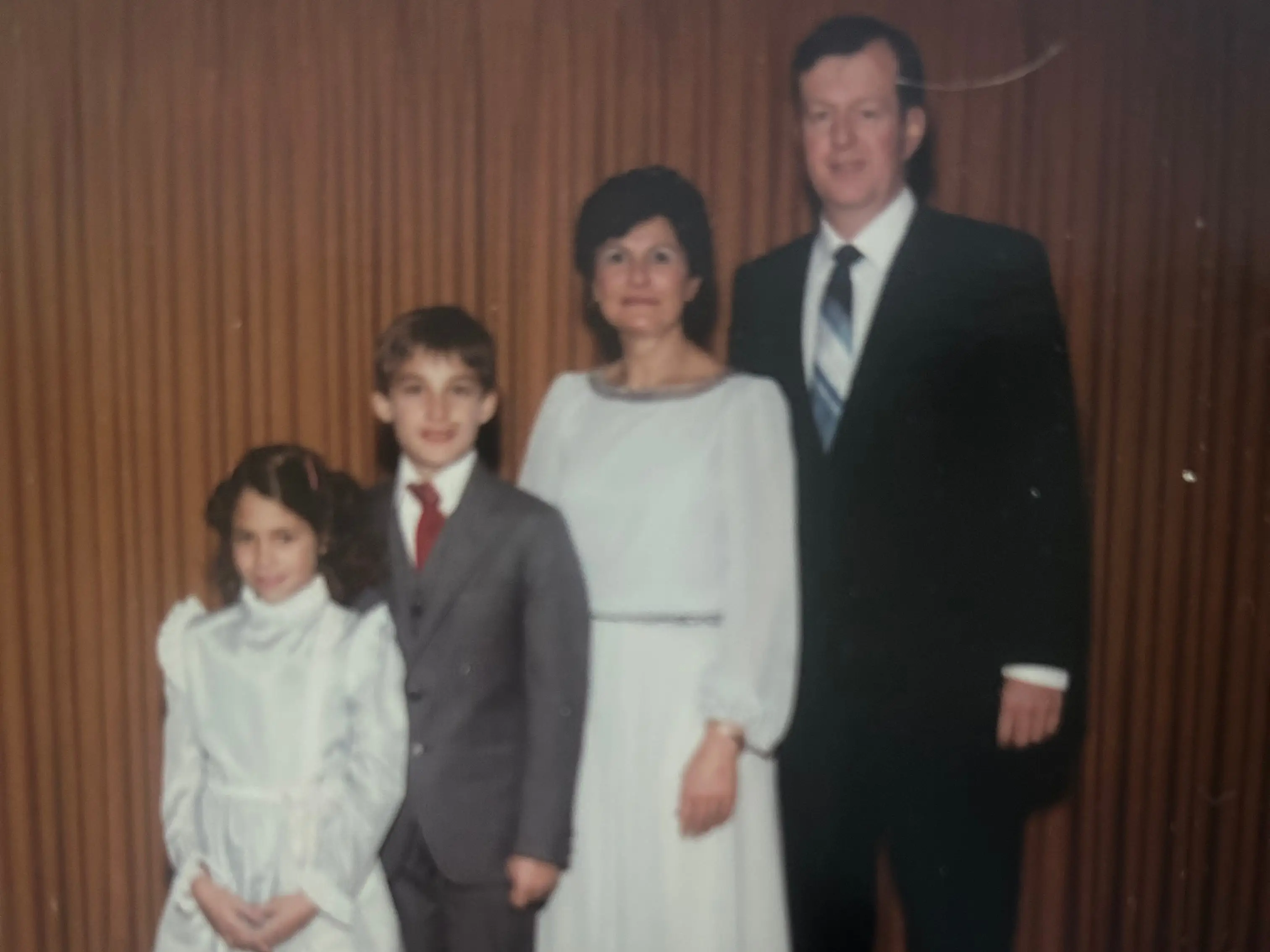 Old photo of grandparents with kids
