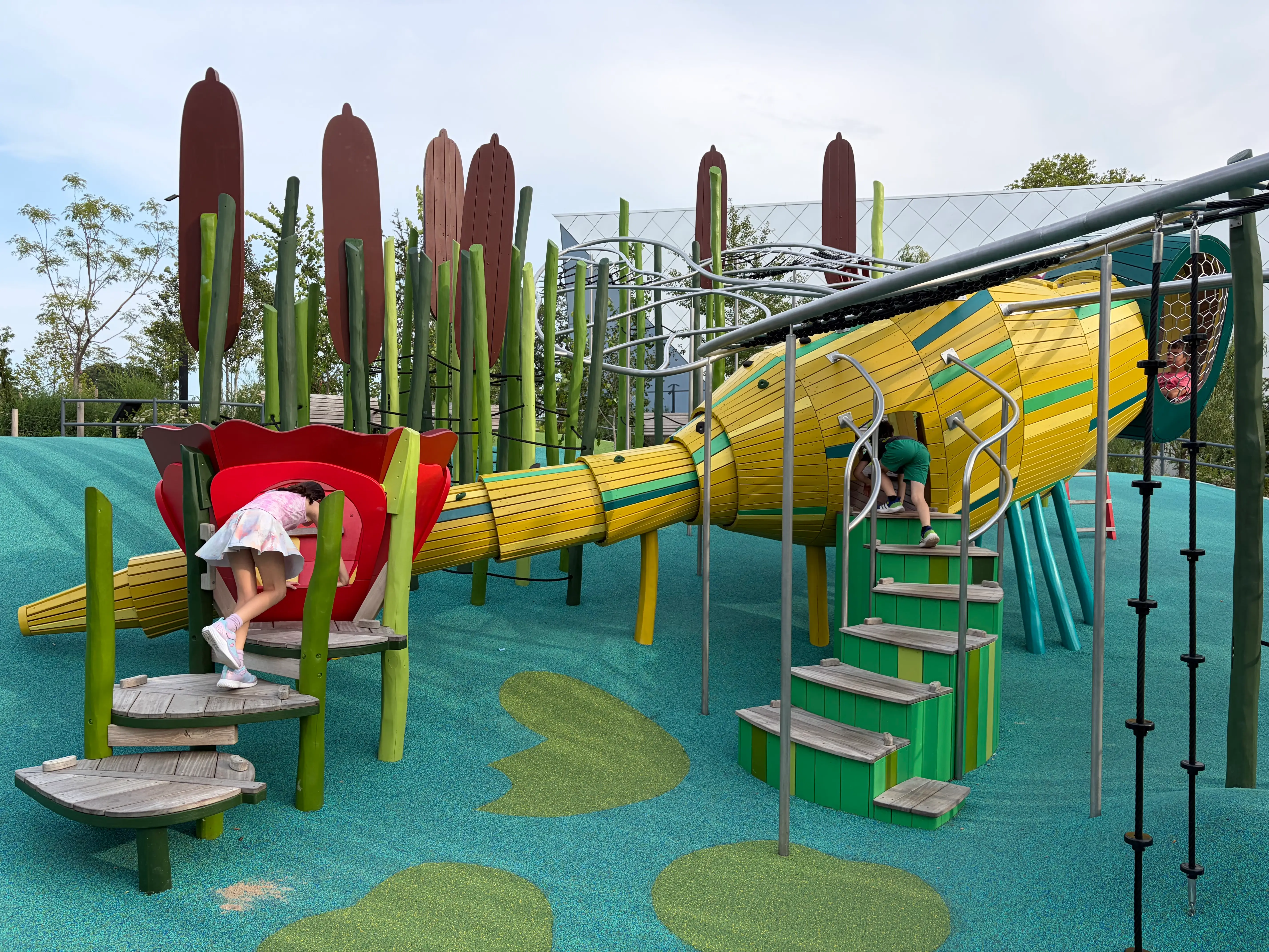 A climbing structure at the playground within the playground at the Obama Presidential Center in Chicago.