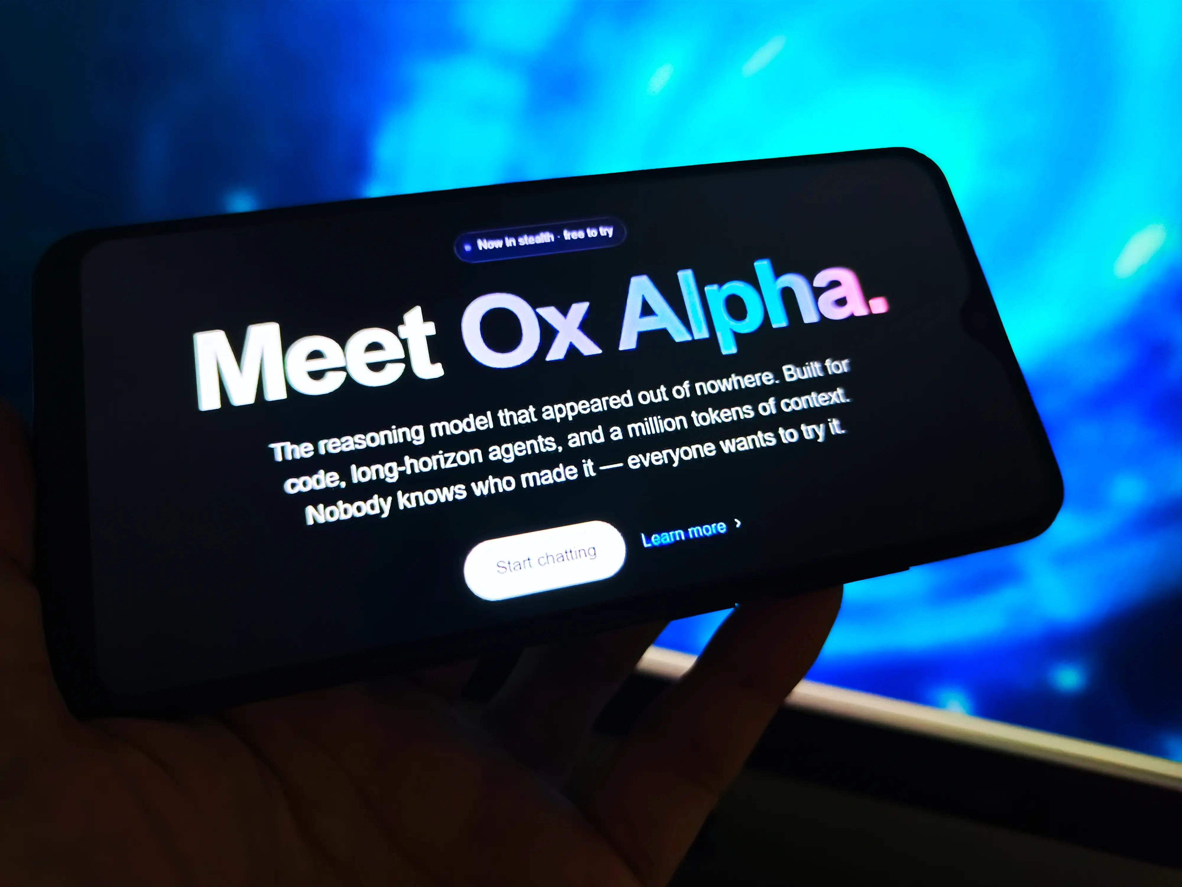 A netizen is using his mobilephone to view Ox Alpha webpage in Suqian, Jiangsu, China on August 24, 2026.
