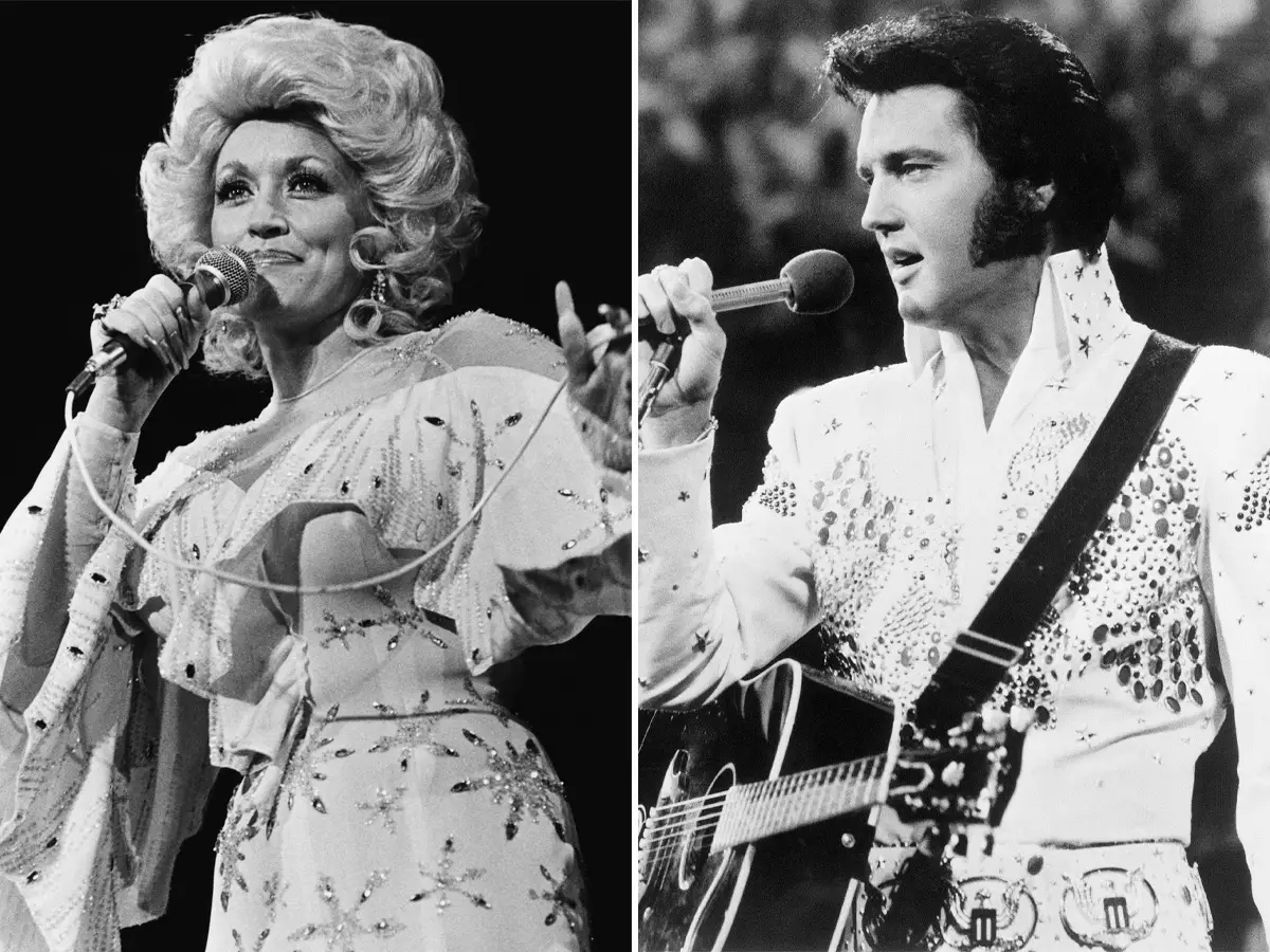 Dolly Parton and Elvis Presley.