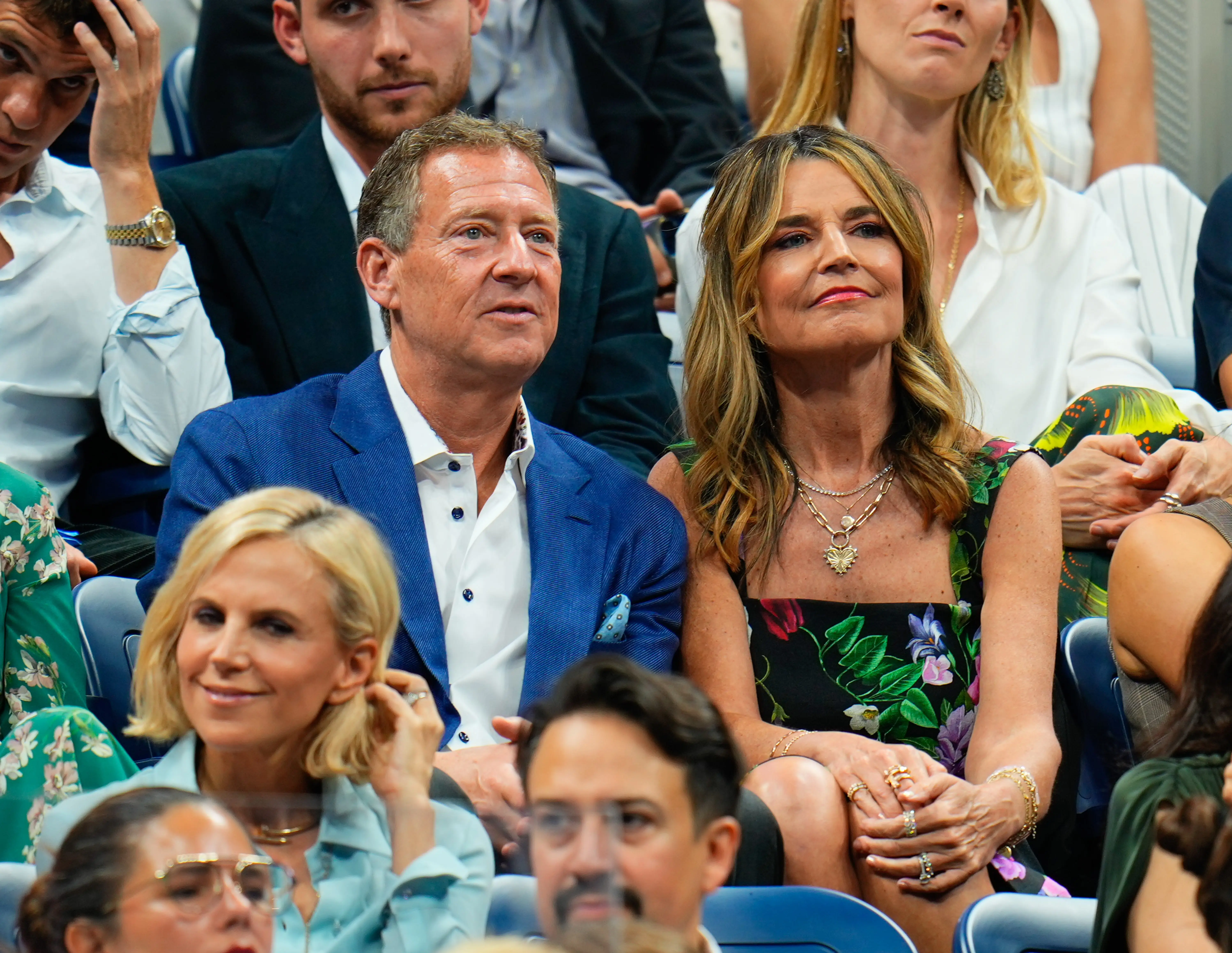 Michael Feldman and Savannah Guthrie at the 2026 US Open.