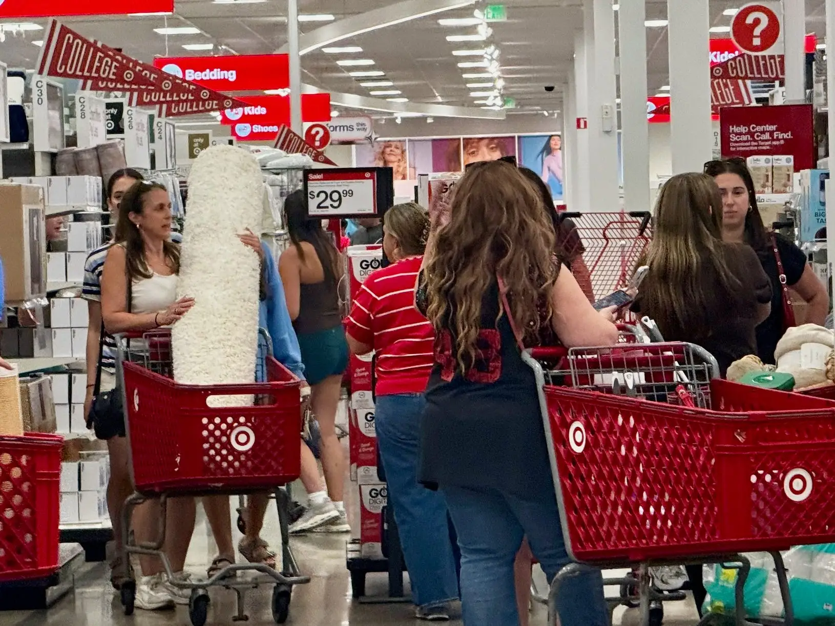 Target shoppers during the back to school season.