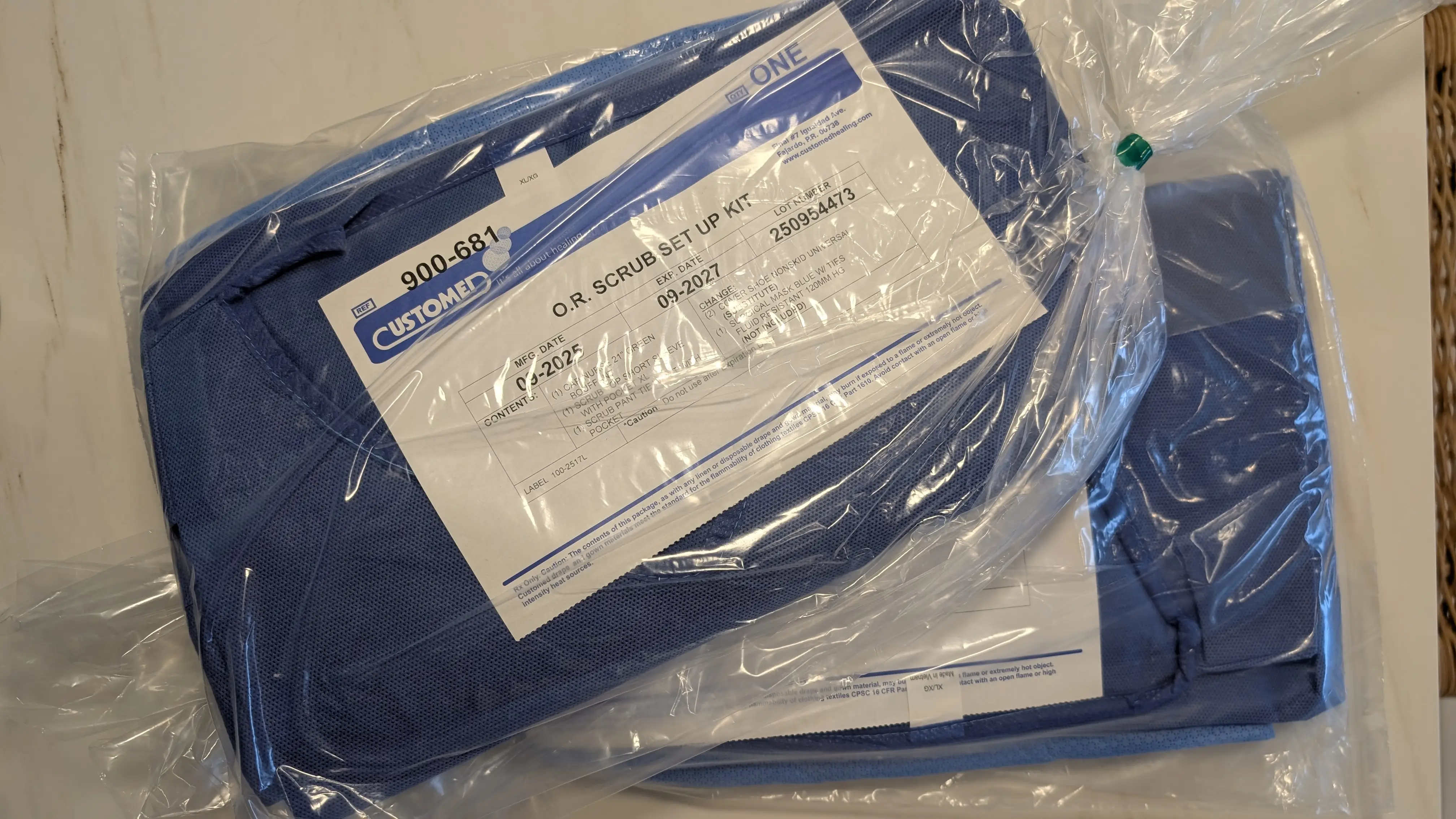 Packaged scrubs in