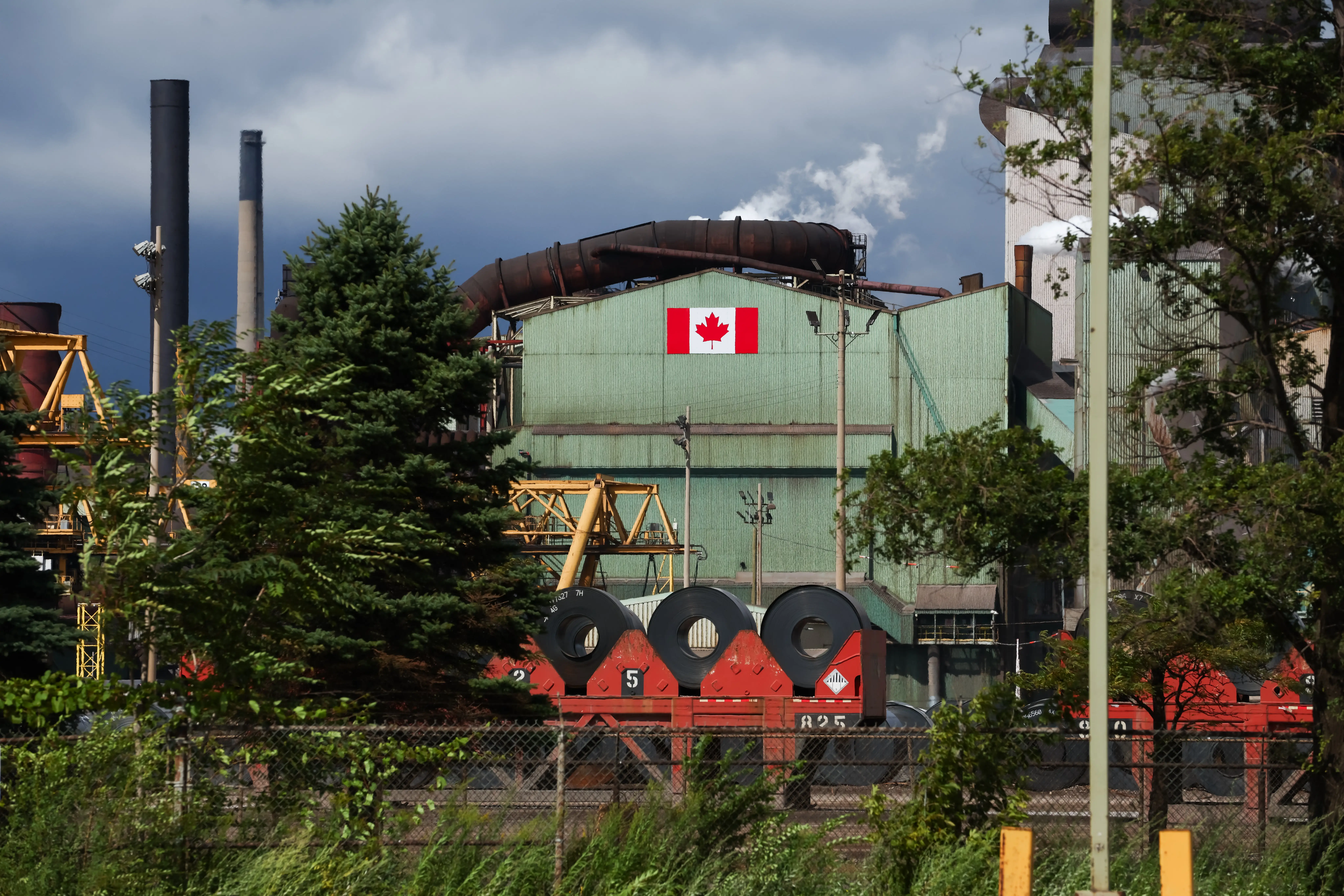 Coils of steel are seen at an ArcelorMittal Dofasco facility in Hamilton, Ontario, Canada, on August 24, 2026