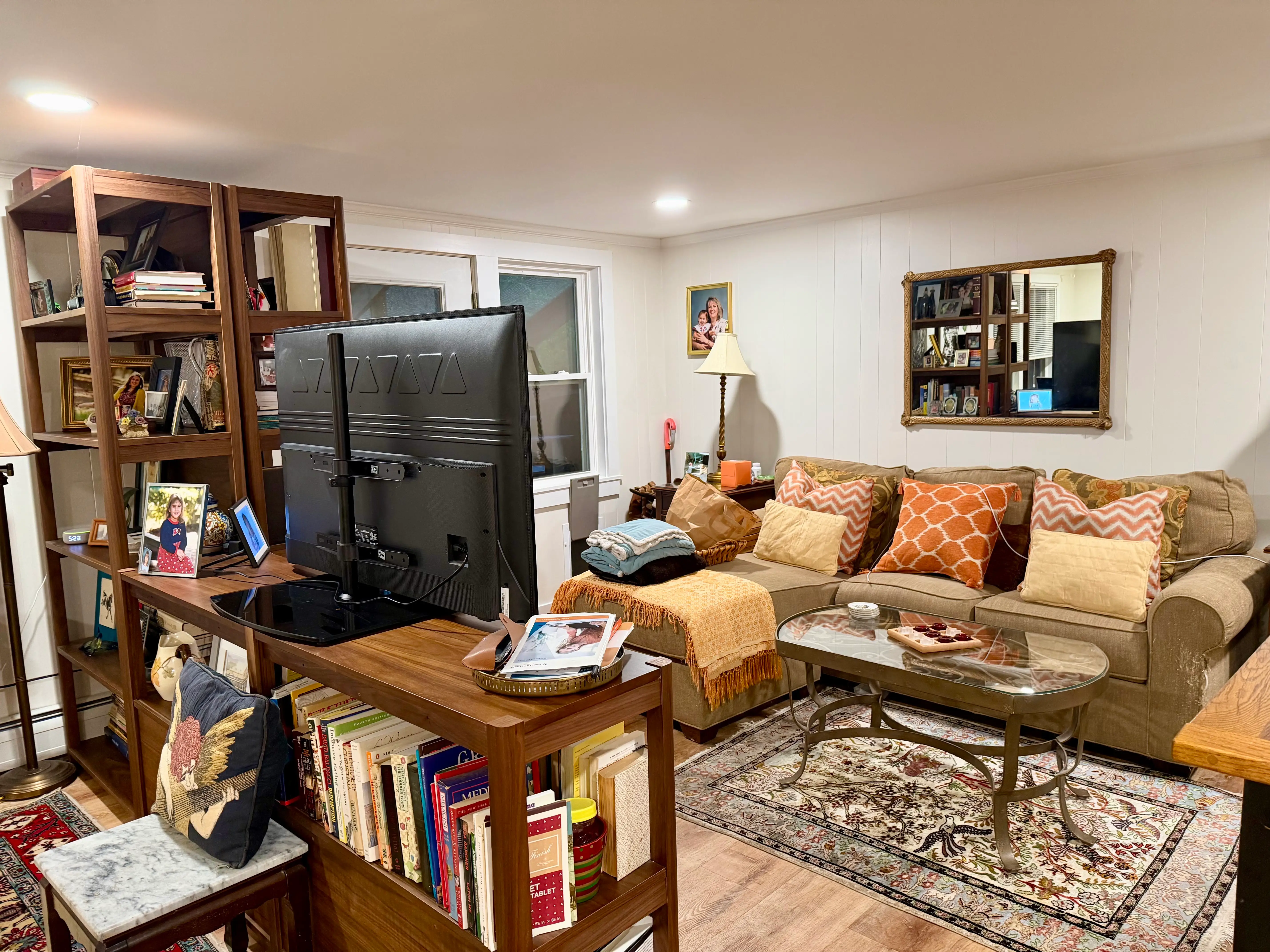 The living room.