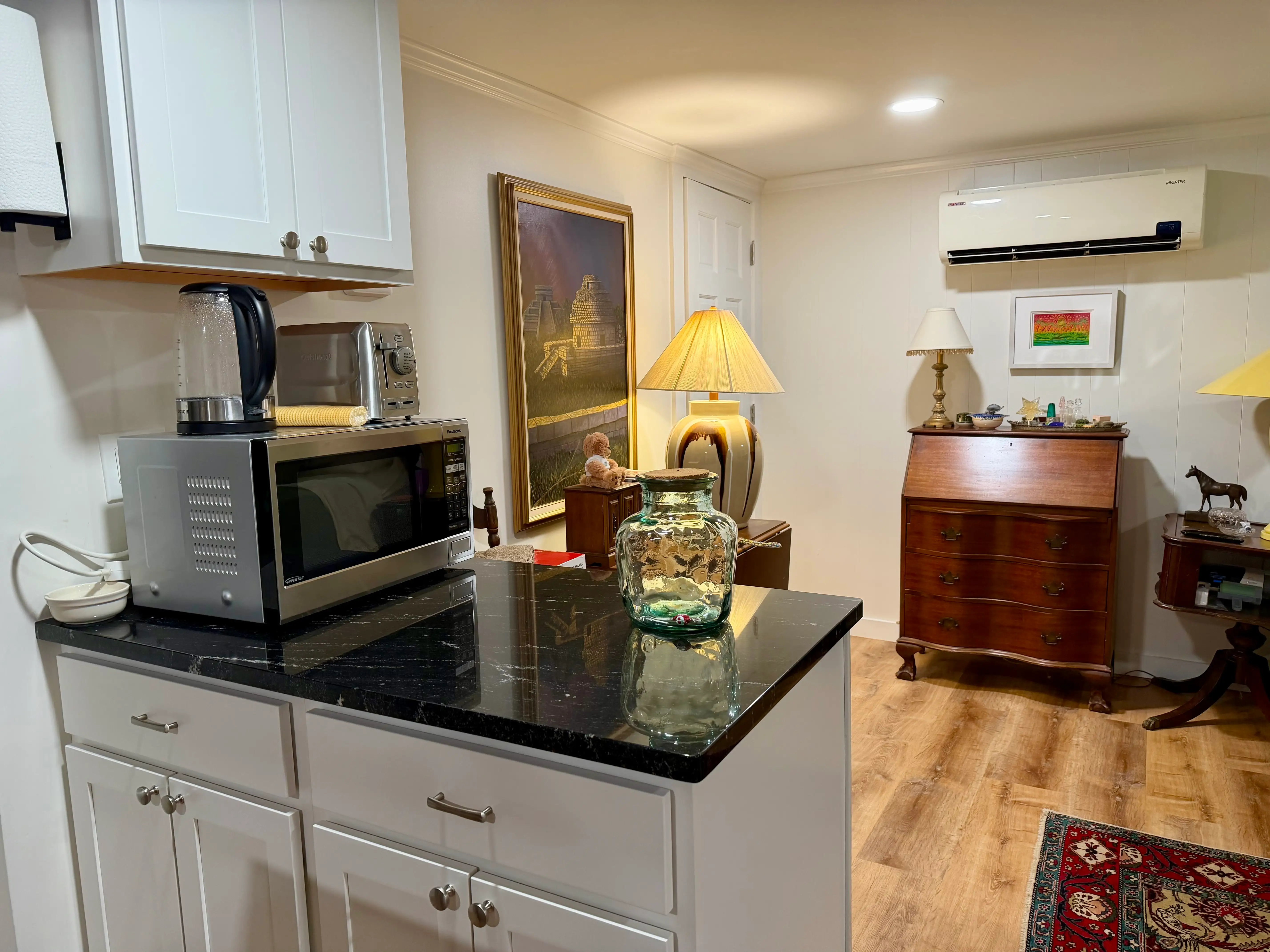 Inside the renovated in law suite.