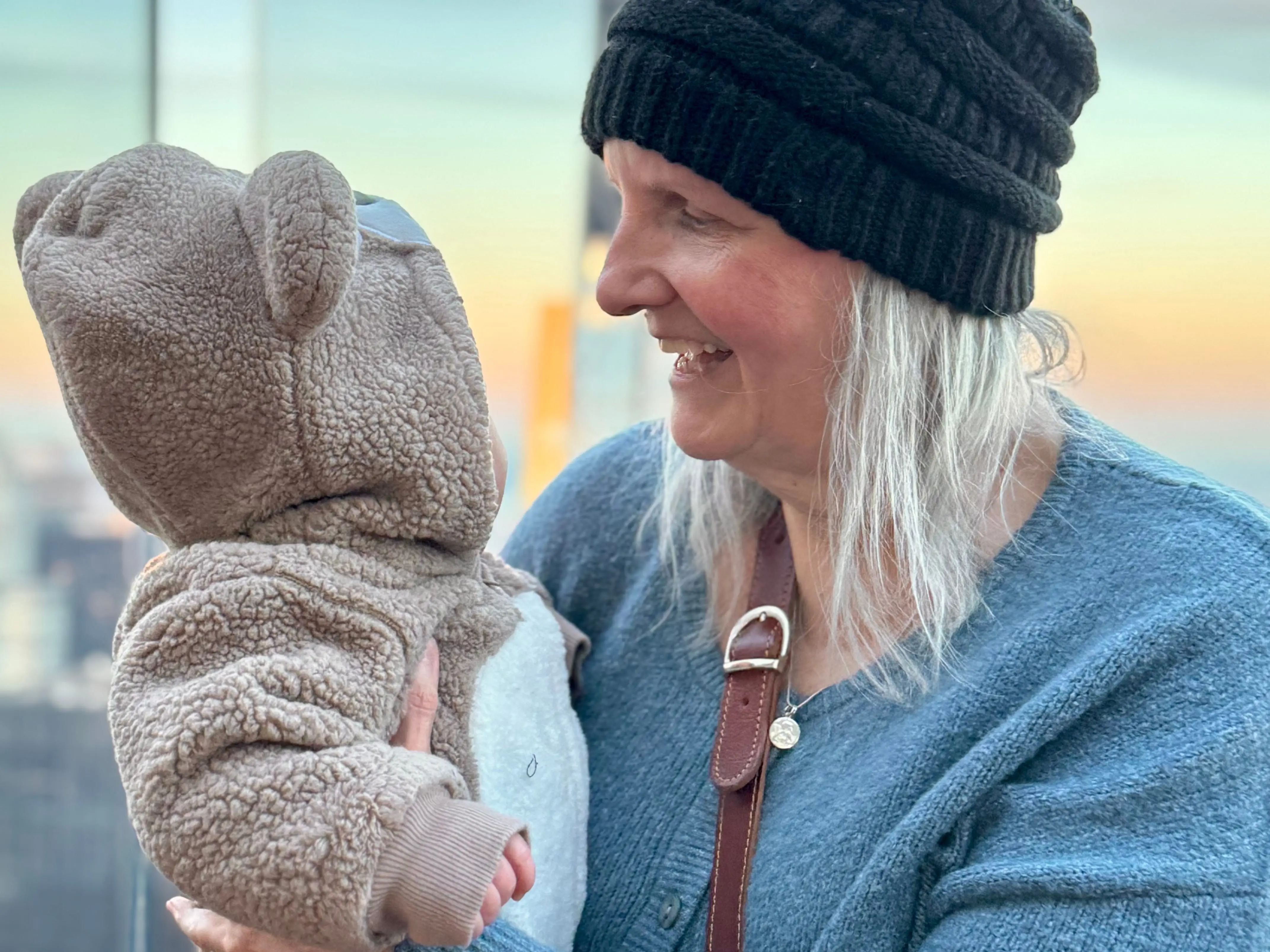 my mom and son in NYC.