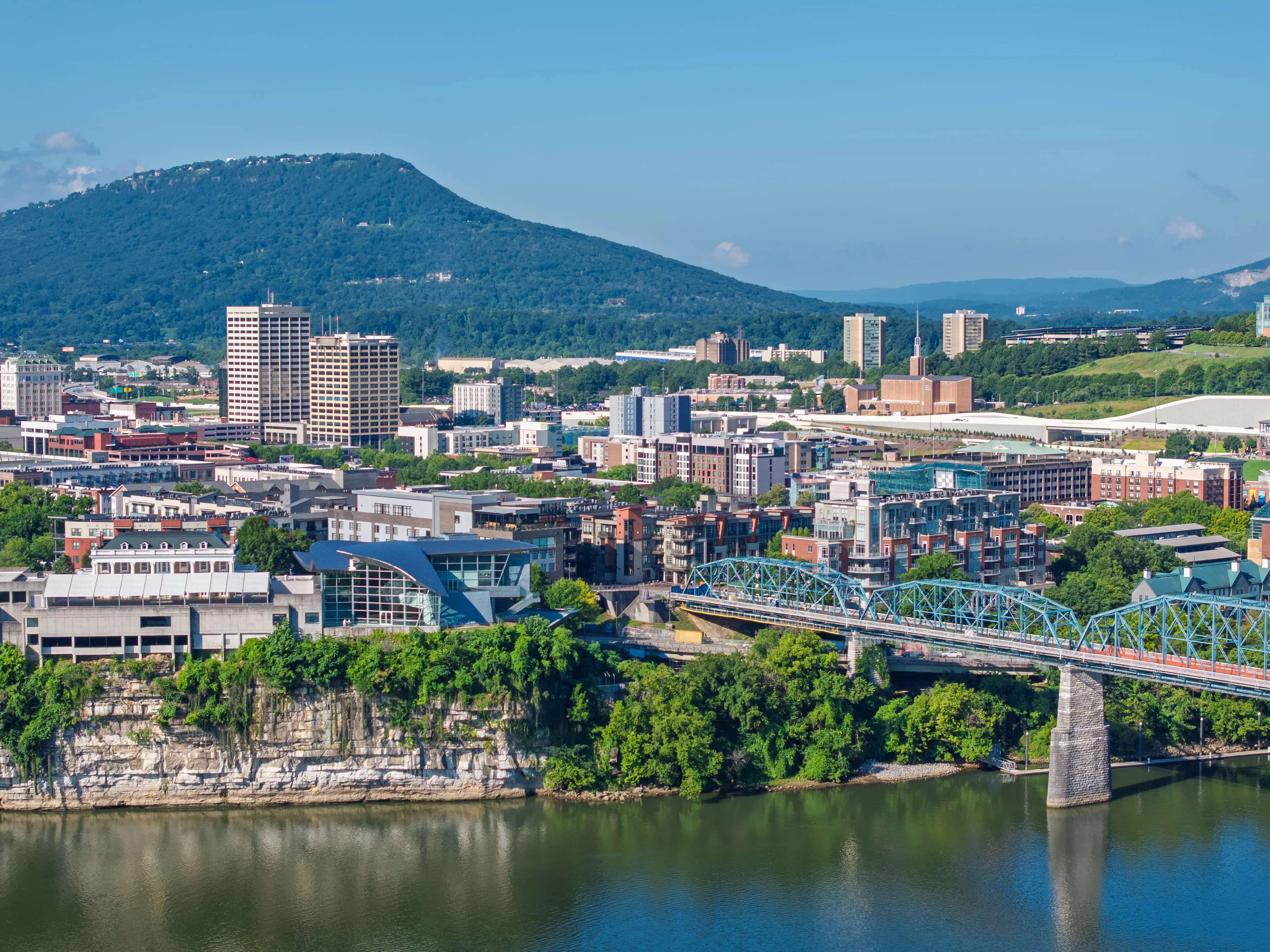Downtown Chattanooga skyline and the Tennessee River.