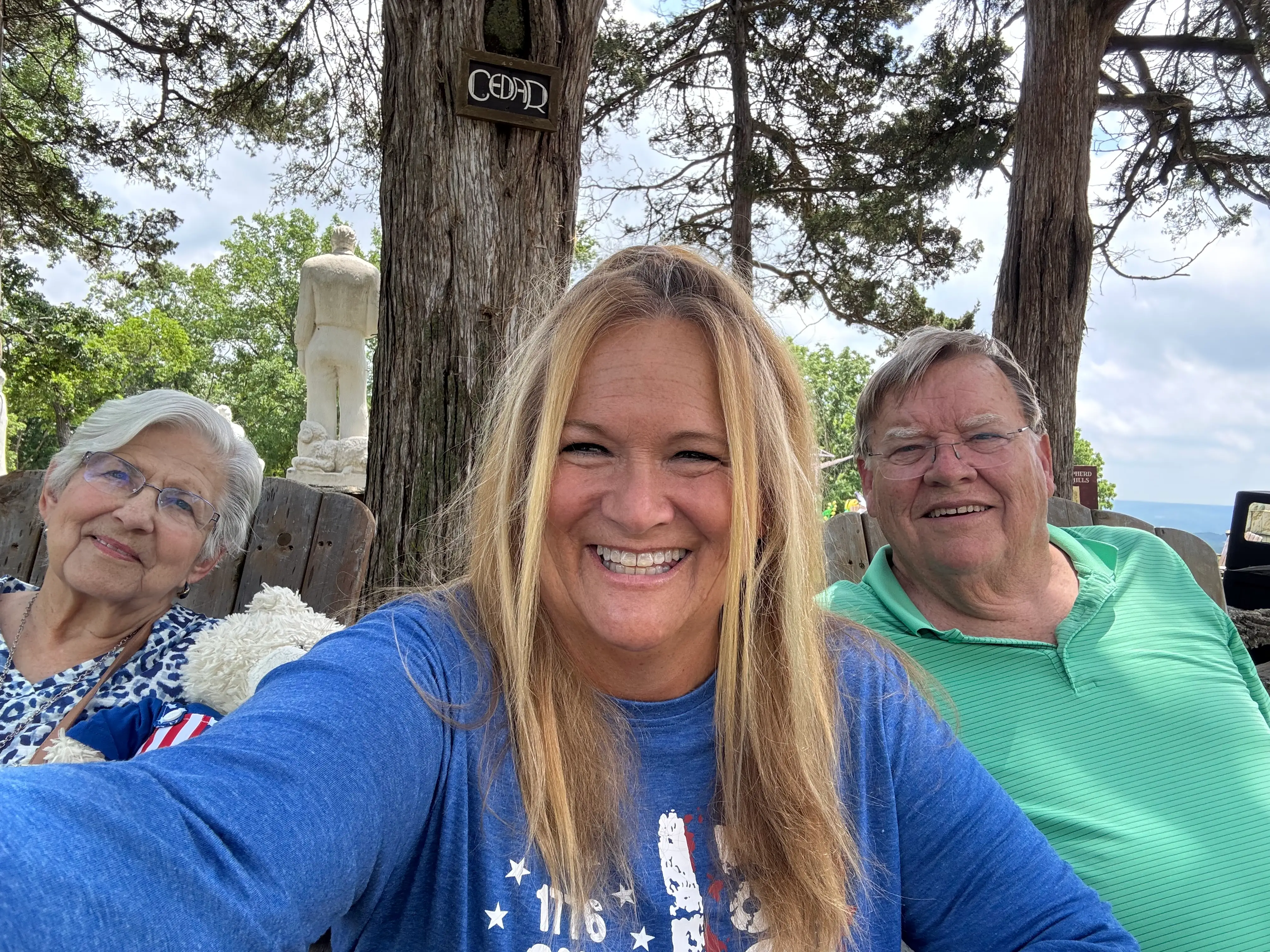 the author with her parents