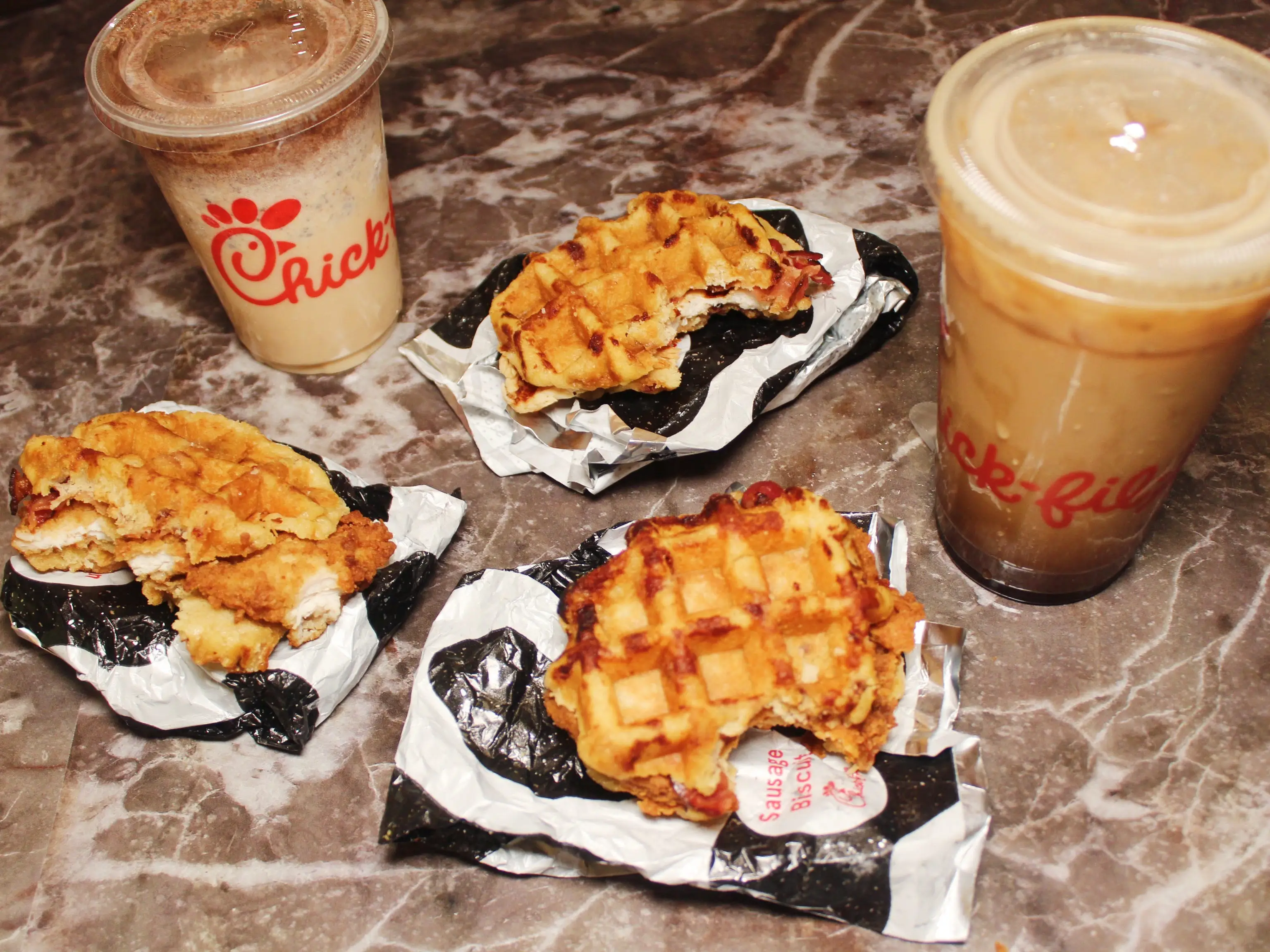 chick fil a chicken and waffles menu