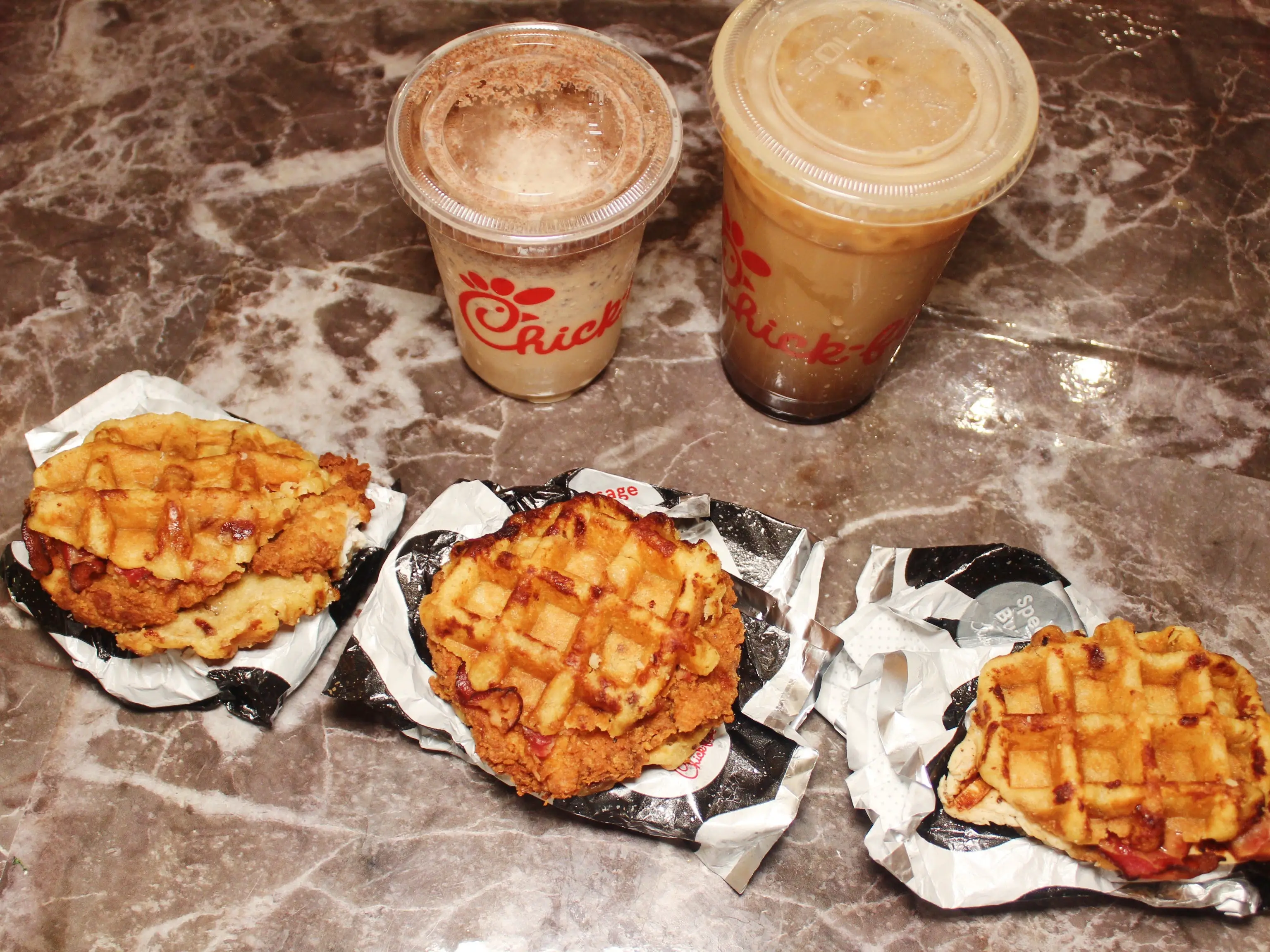 chick fil a chicken and waffles menu