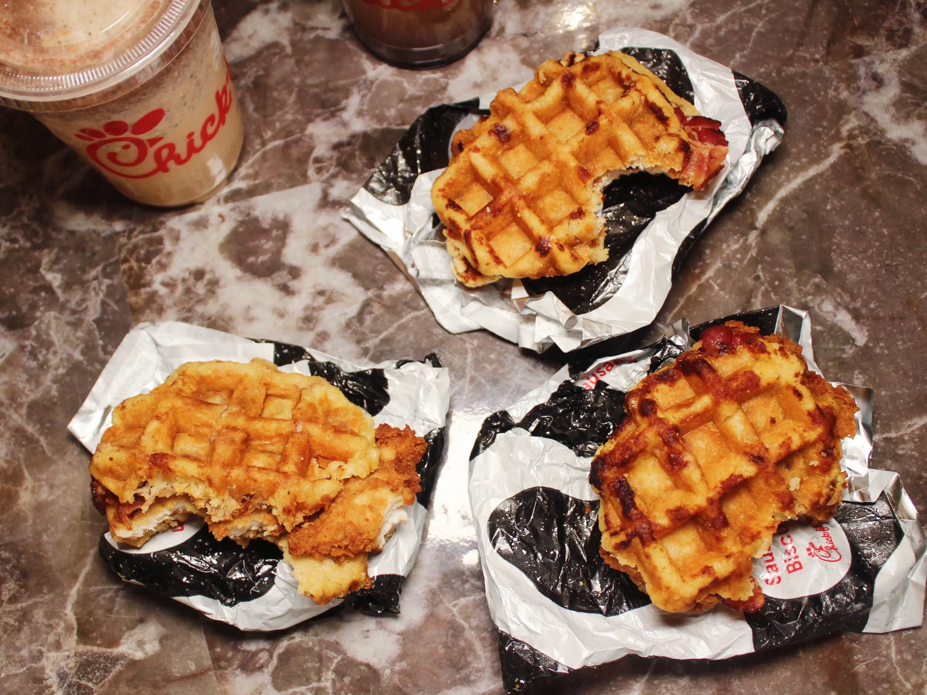 chick fil a chicken and waffles menu