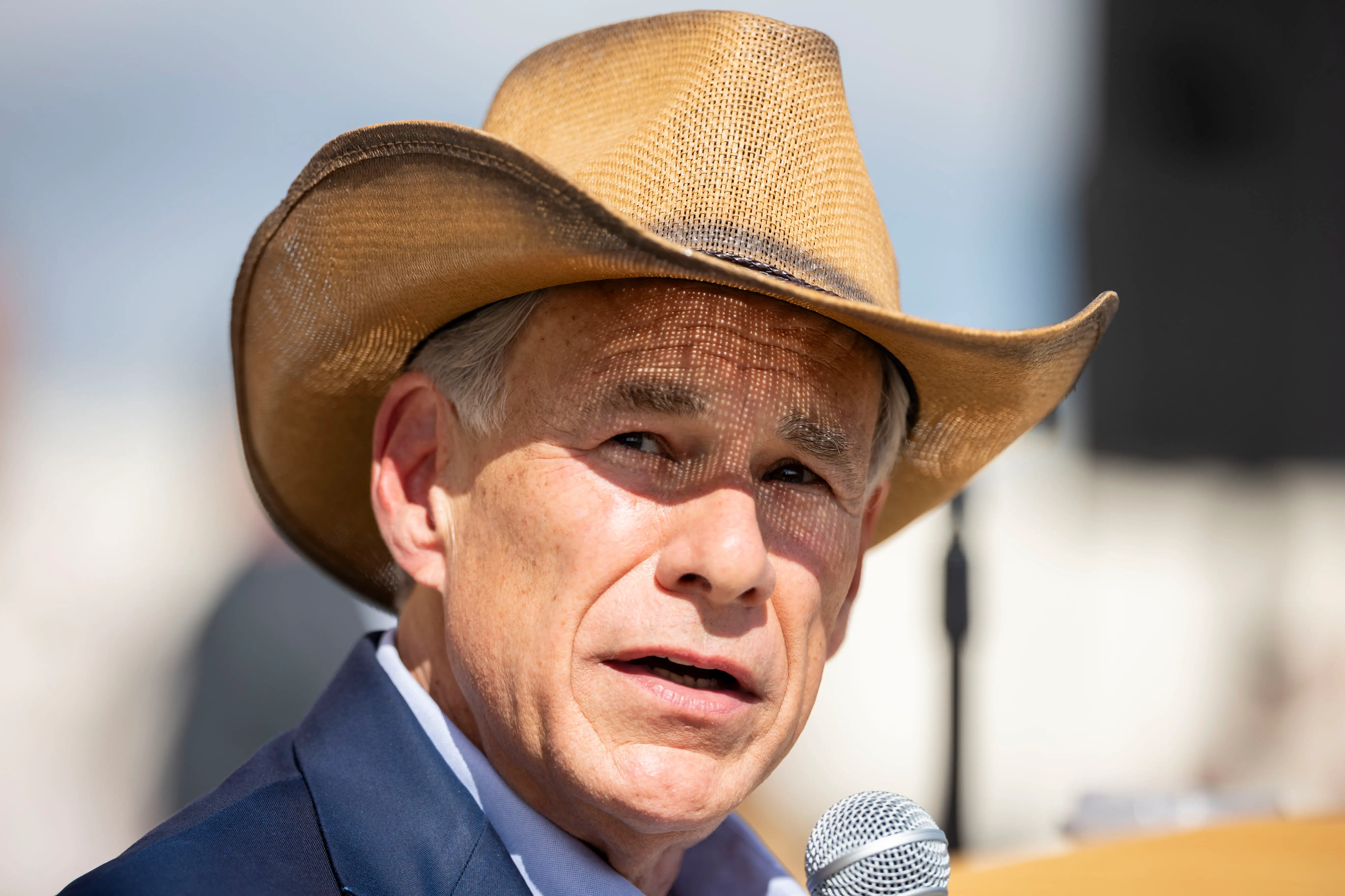 Gov. Greg Abbott speaks during the grand opening of the new Buc-ee's in San Marcos on Wednesday, Aug. 12. 2026.