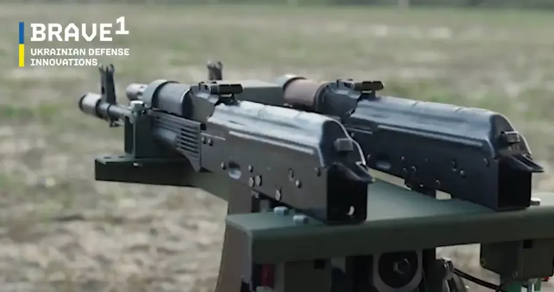 Ukrainians slapped twin AK rifles on a drone with wheels to make a cheap mobile turret