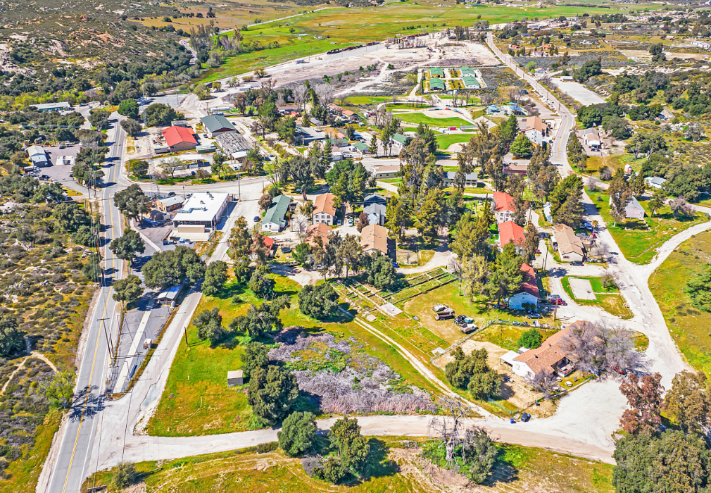 Aerial view of the 28-building property in Campo, California.