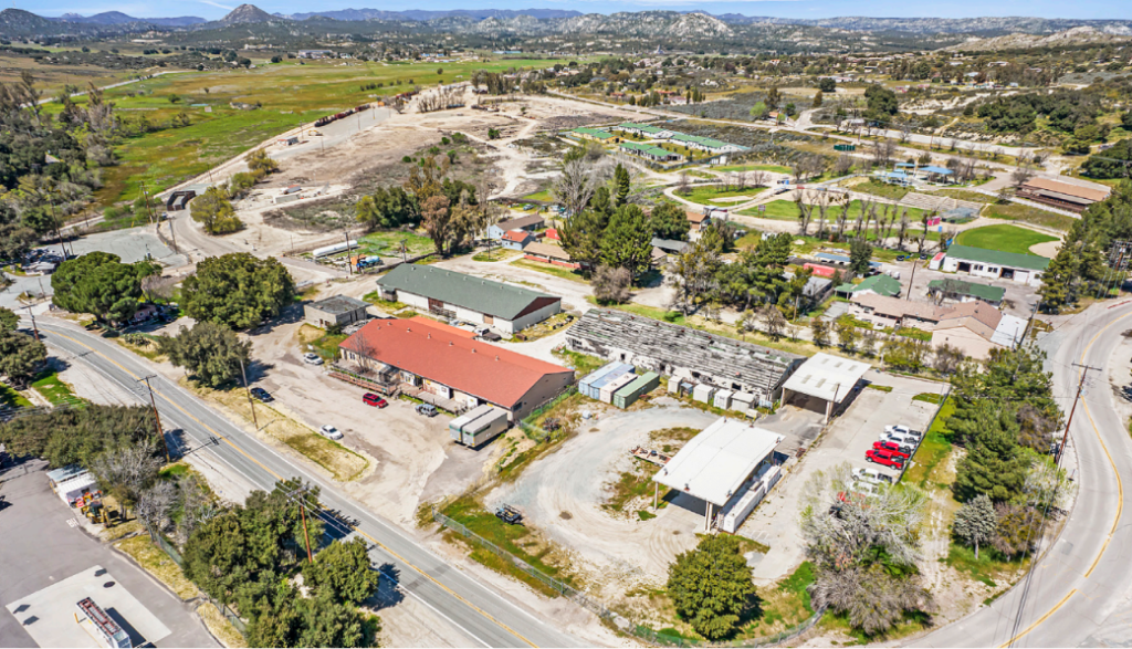 Aerial view of a 28-building portfolio on the market in Campo, California.