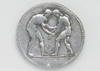 Archaeologists Found Coins Depicting Wrestlers Inside a 2,400-Year-Old Grave