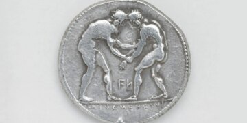 Archaeologists Found Coins Depicting Wrestlers Inside a 2,400-Year-Old Grave