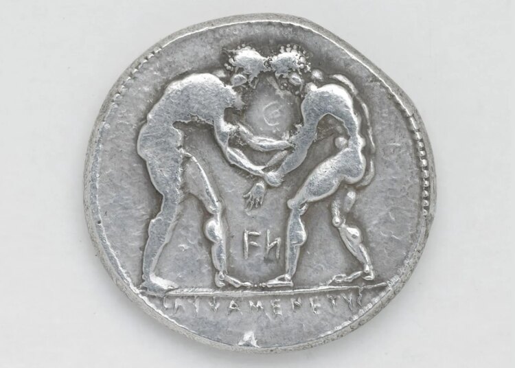 Archaeologists Found Coins Depicting Wrestlers Inside a 2,400-Year-Old Grave