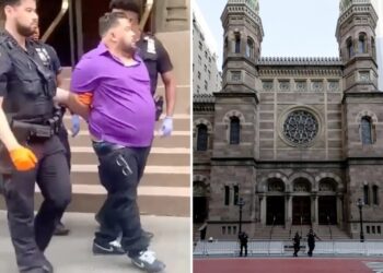 Lunatic punches NYC synagogue congregant, headbutts and spits at security guard in antisemitic attack: NYPD