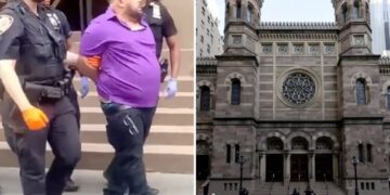 Lunatic punches NYC synagogue congregant, headbutts and spits at security guard in antisemitic attack: NYPD